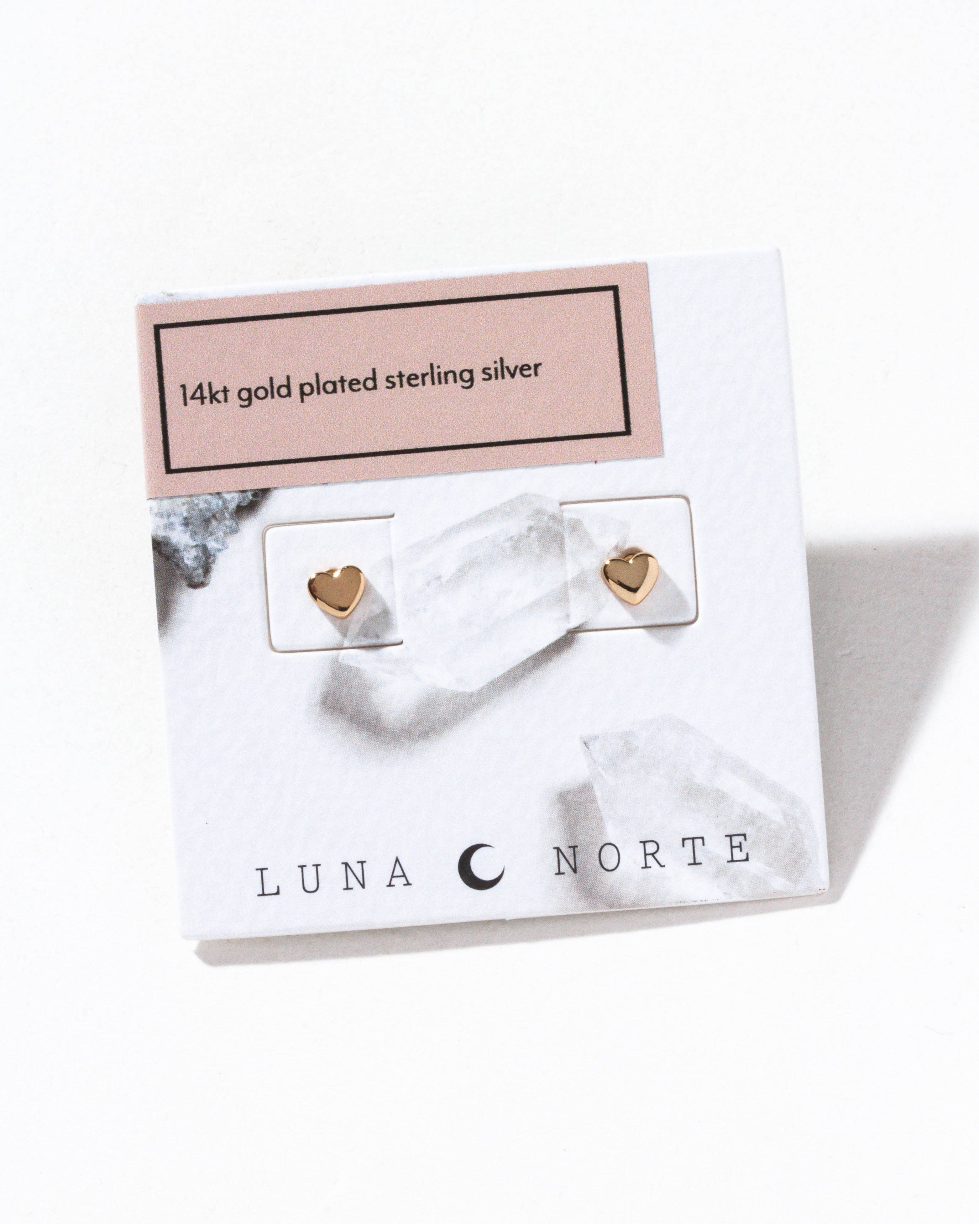 Luna Norte - Small Hearts, Big Love - 14kt Sterling Silver Post Earrings