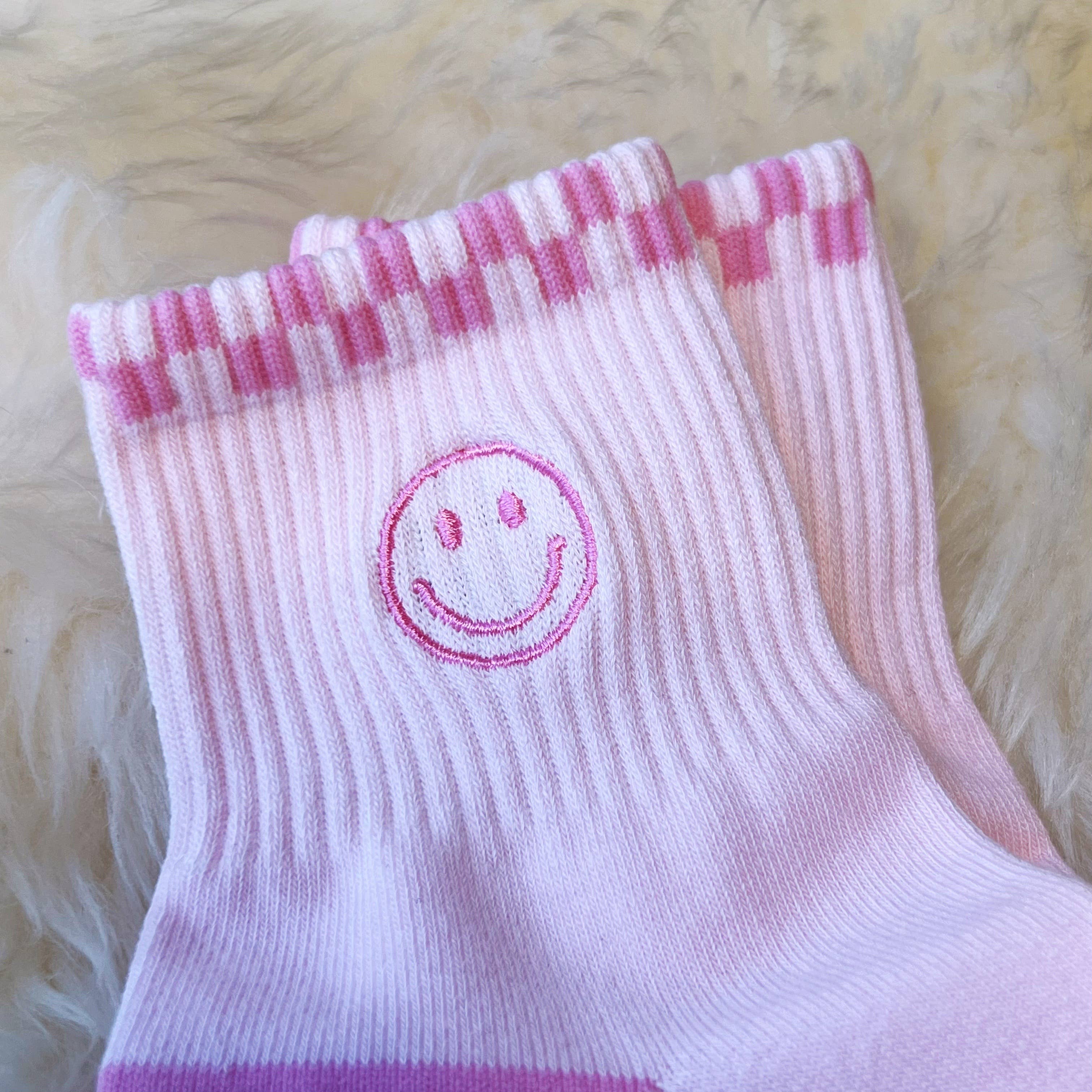 Wildflower + Co. - Smiley Embroidered Socks - Stocking Stuffer