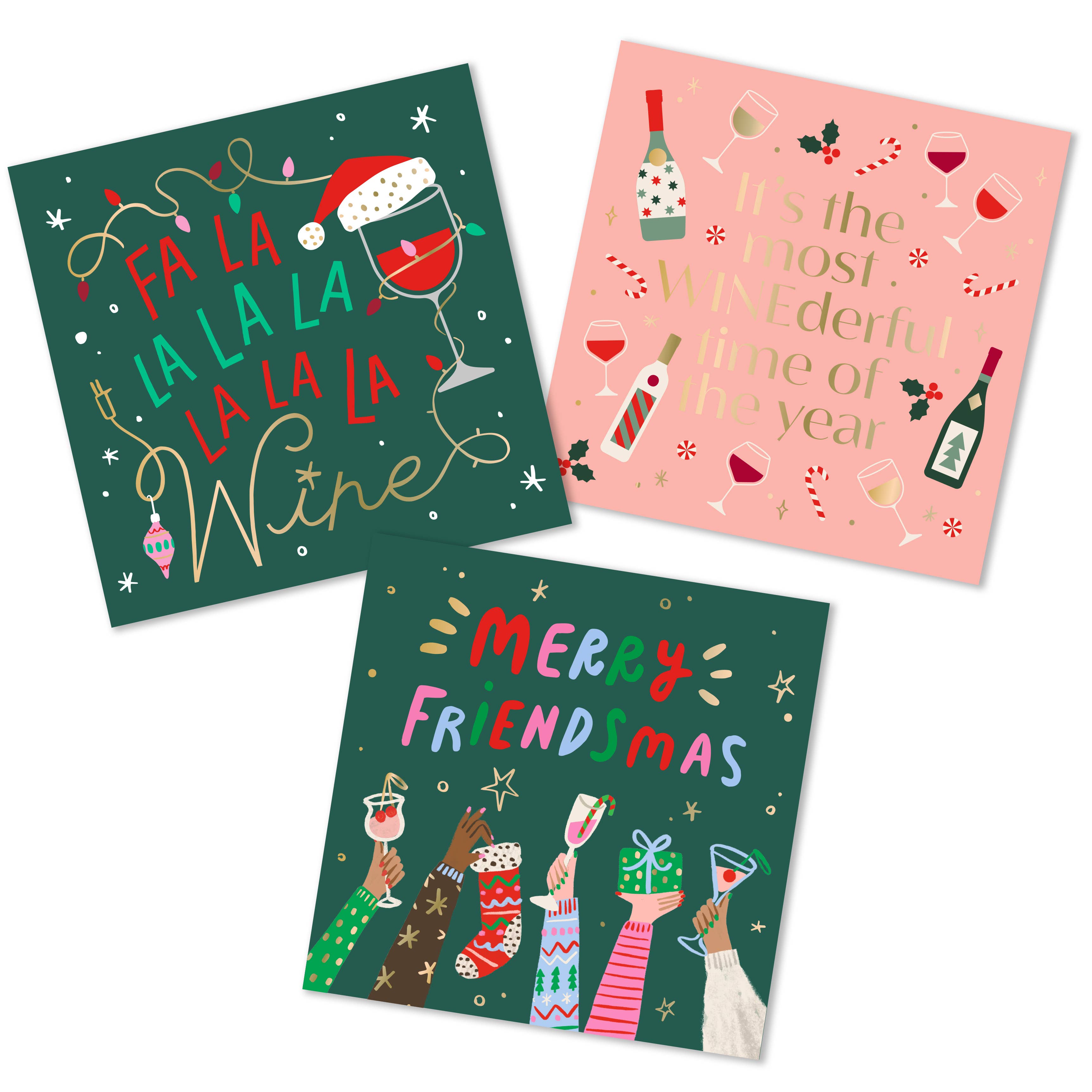 soiree-sisters - Christmas Cocktail Napkins | Merry Friendsmas - Foil