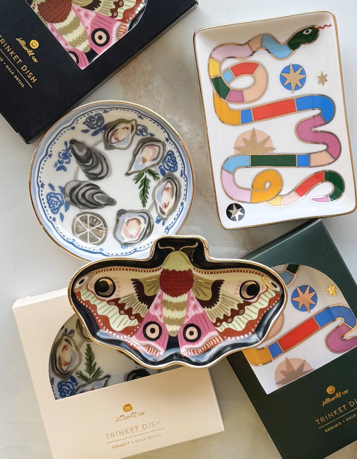 Idlewild Co. - Porcelain Trinket Dish | Rainbow Snake