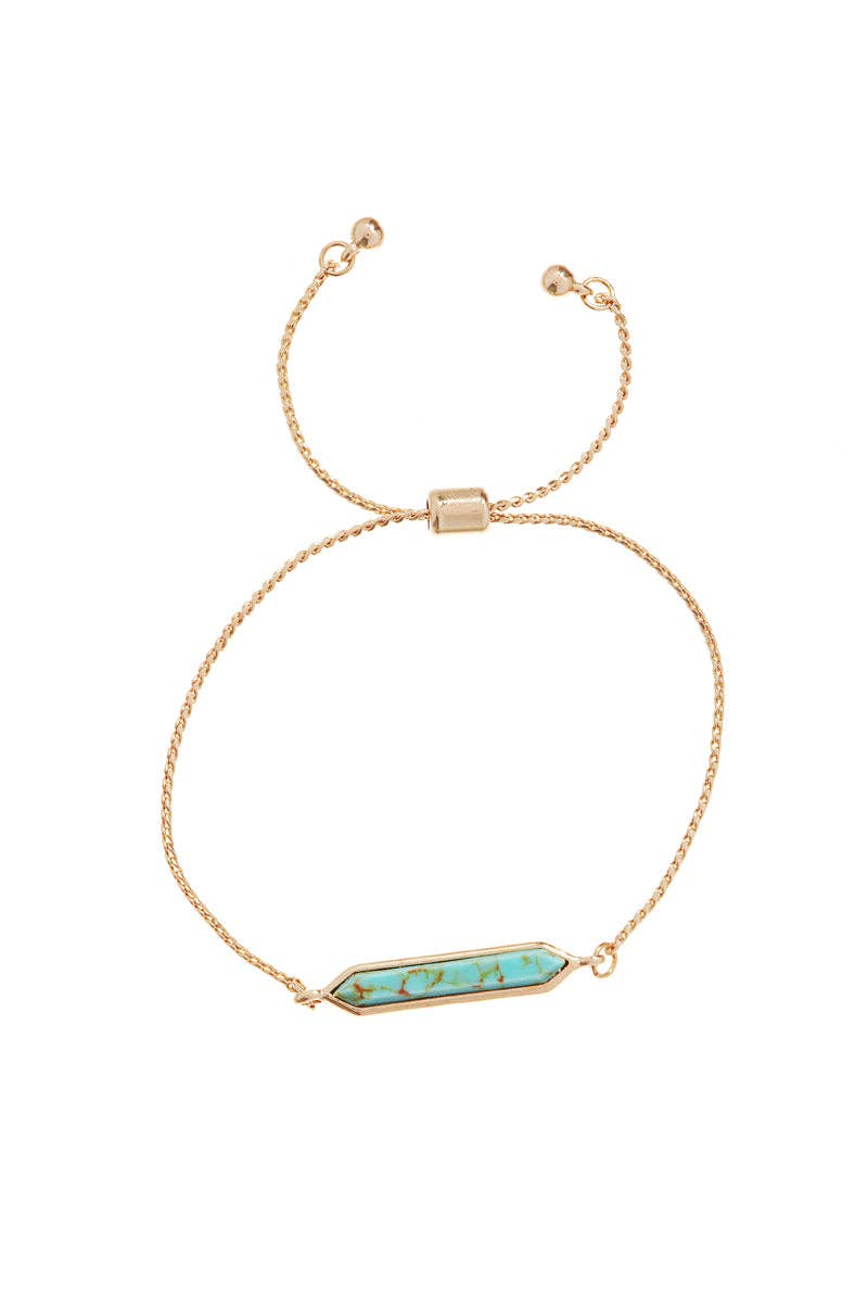 Designature New York - Double Side Semi Precious Stone Pull Tie Bracelet