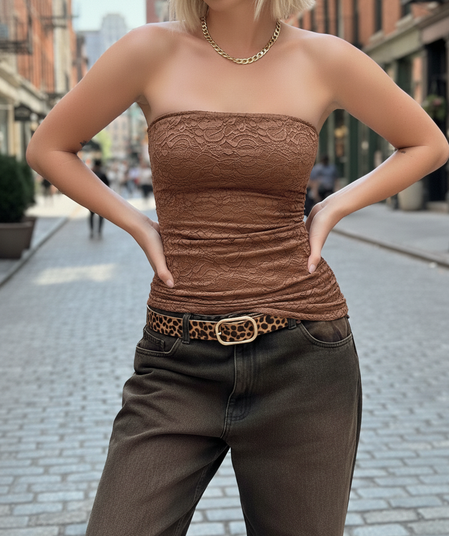 Most Wanted USA - Animal Print Belt with Rectangular Buckle