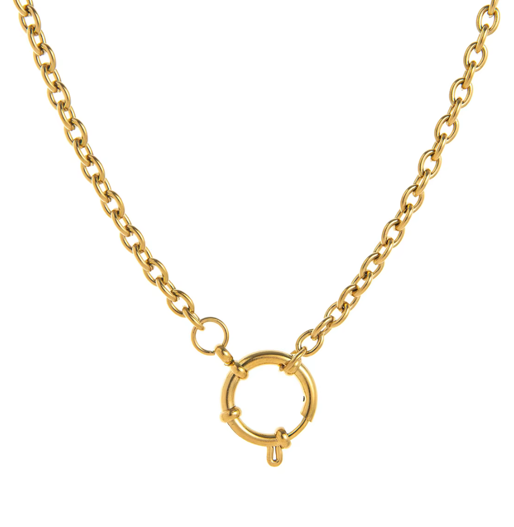 HoopLa - Full Circle Charm Collector Amulet Necklaces 18K PVD Gold 