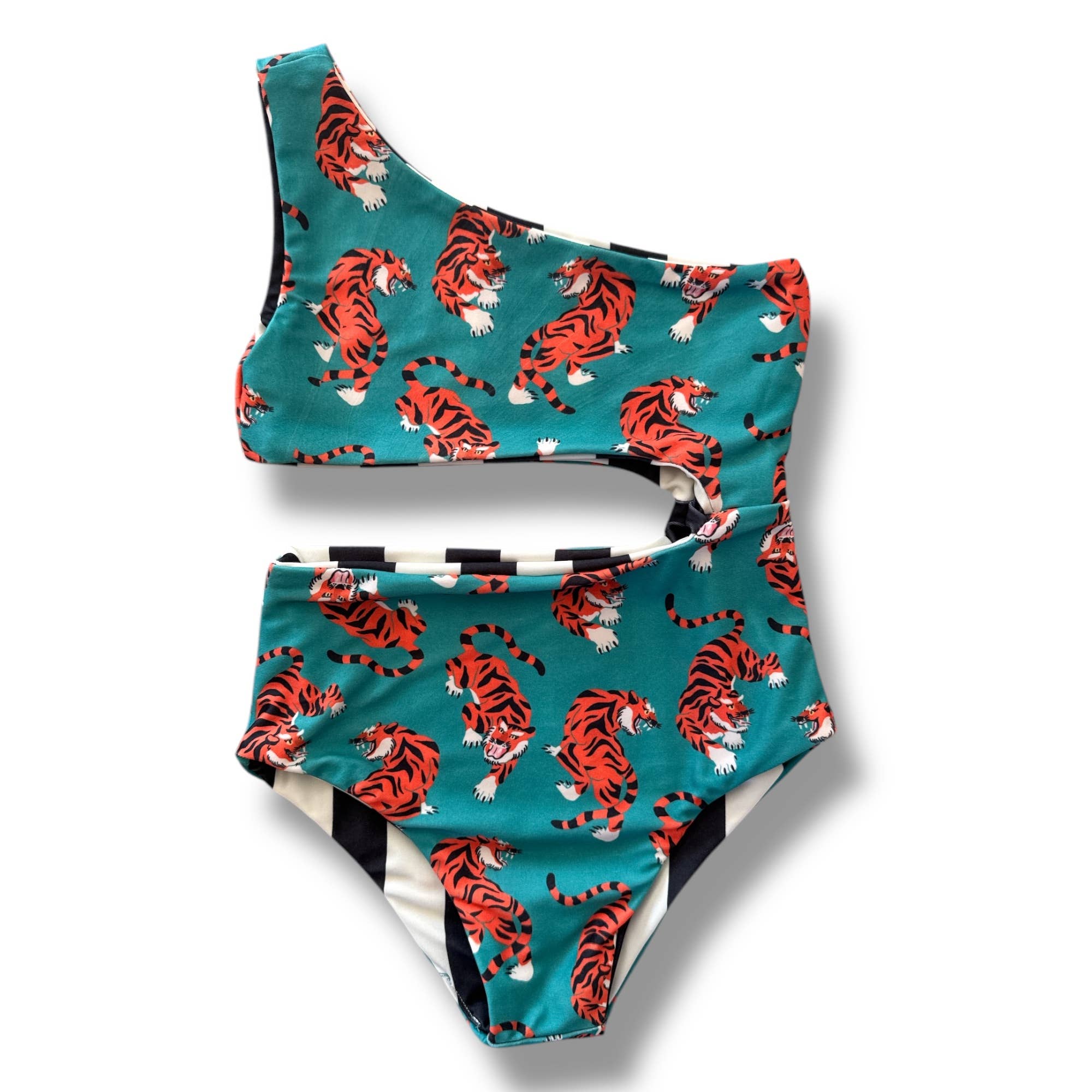 Best Day Ever Kids - Kids Printed Swimsuit - Easy Tiger Reversible Swimsuit