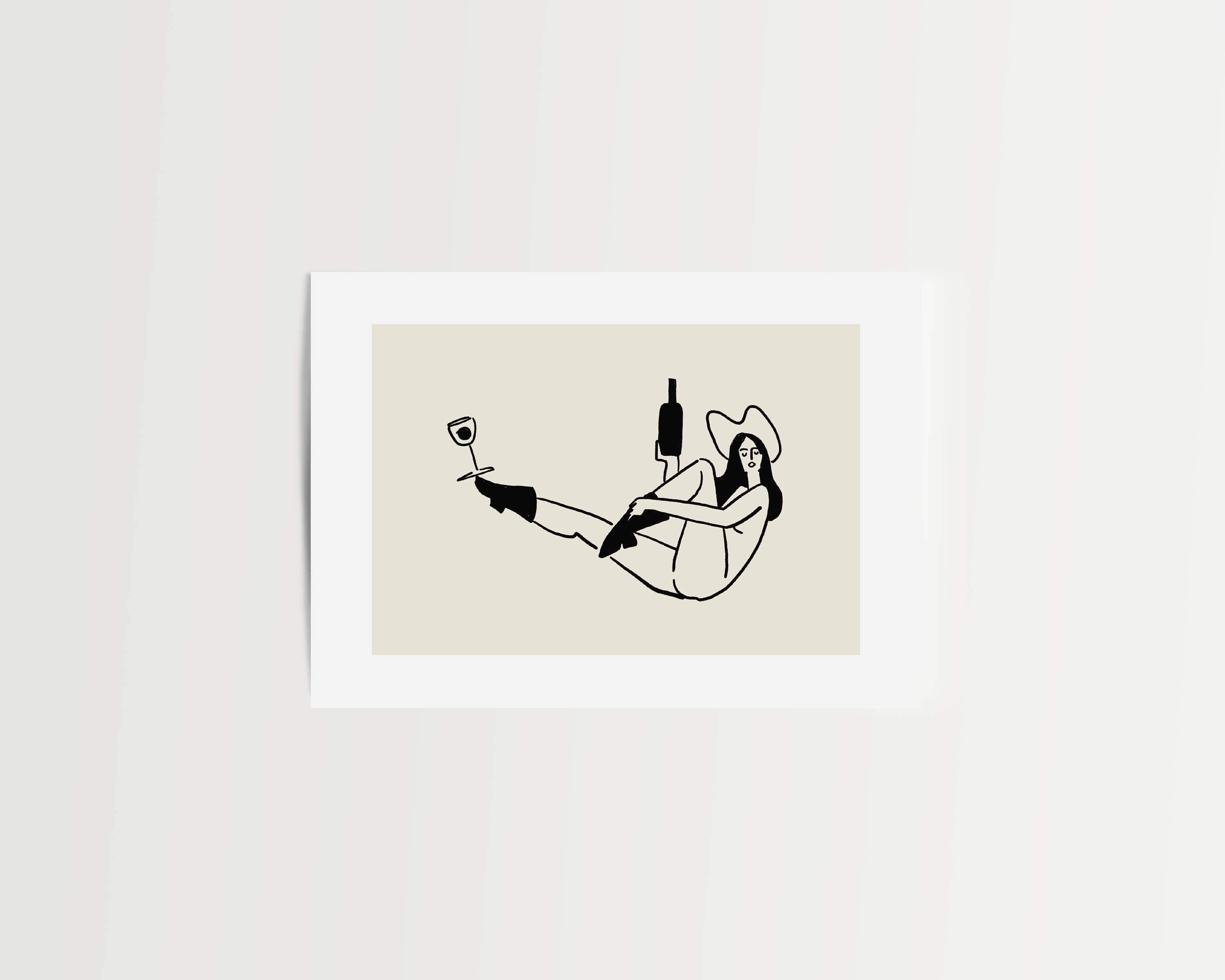 Tumbleweed Design Studio - Balance Yoga & Wine Cowgirl Minimal Western Wall Art Print