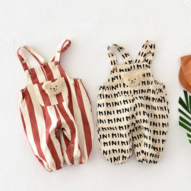 shoplittleswan - Baby Bear Adjustable Striped Overalls