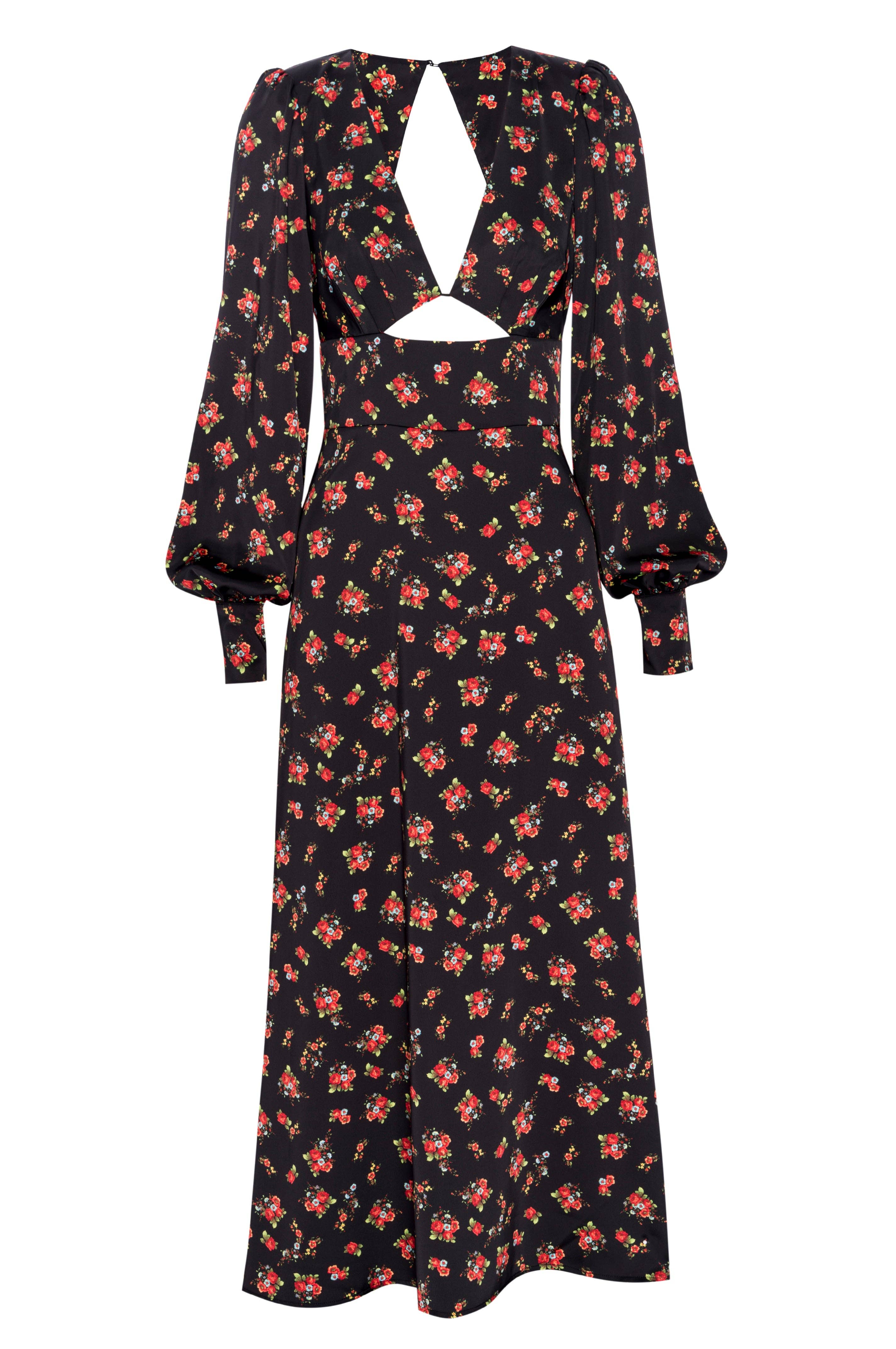 AFRM - Viola Midi Dress - Noir Rose Garden