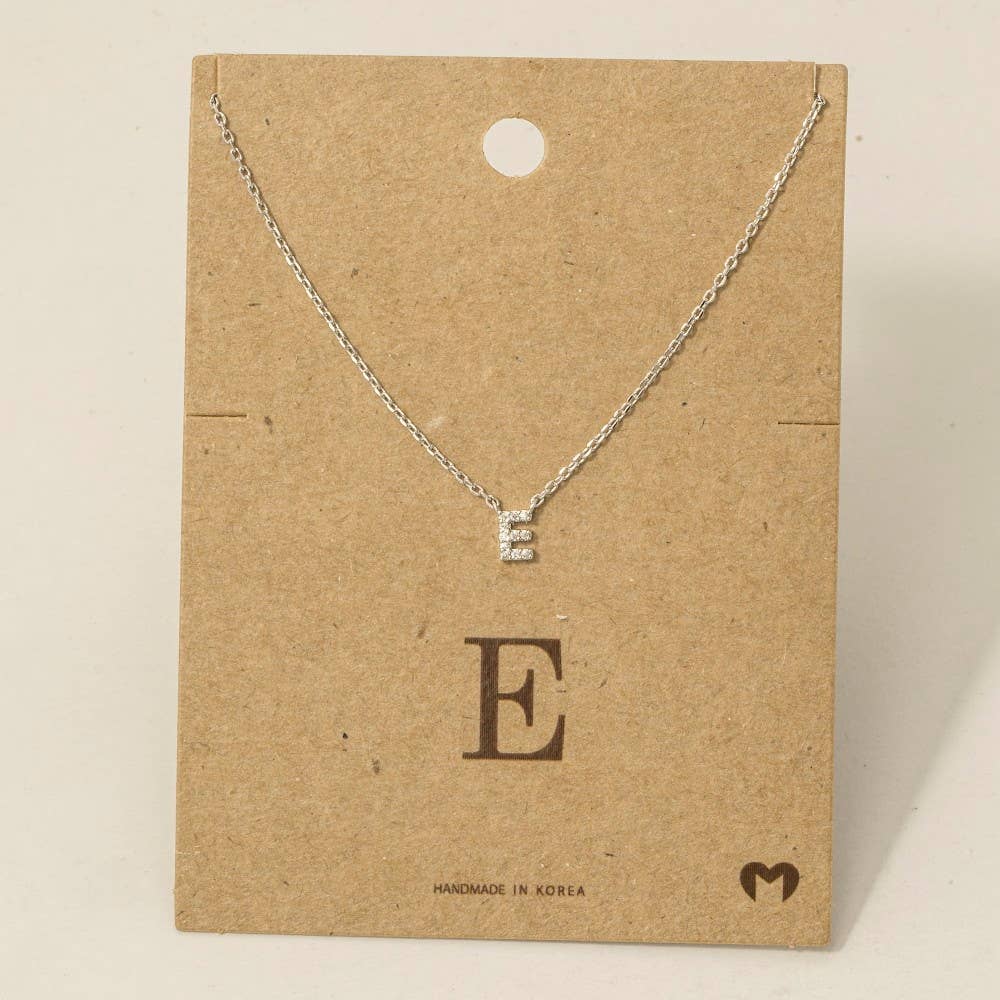Fame Accessories - Mini Rhinestone Initial Necklace
