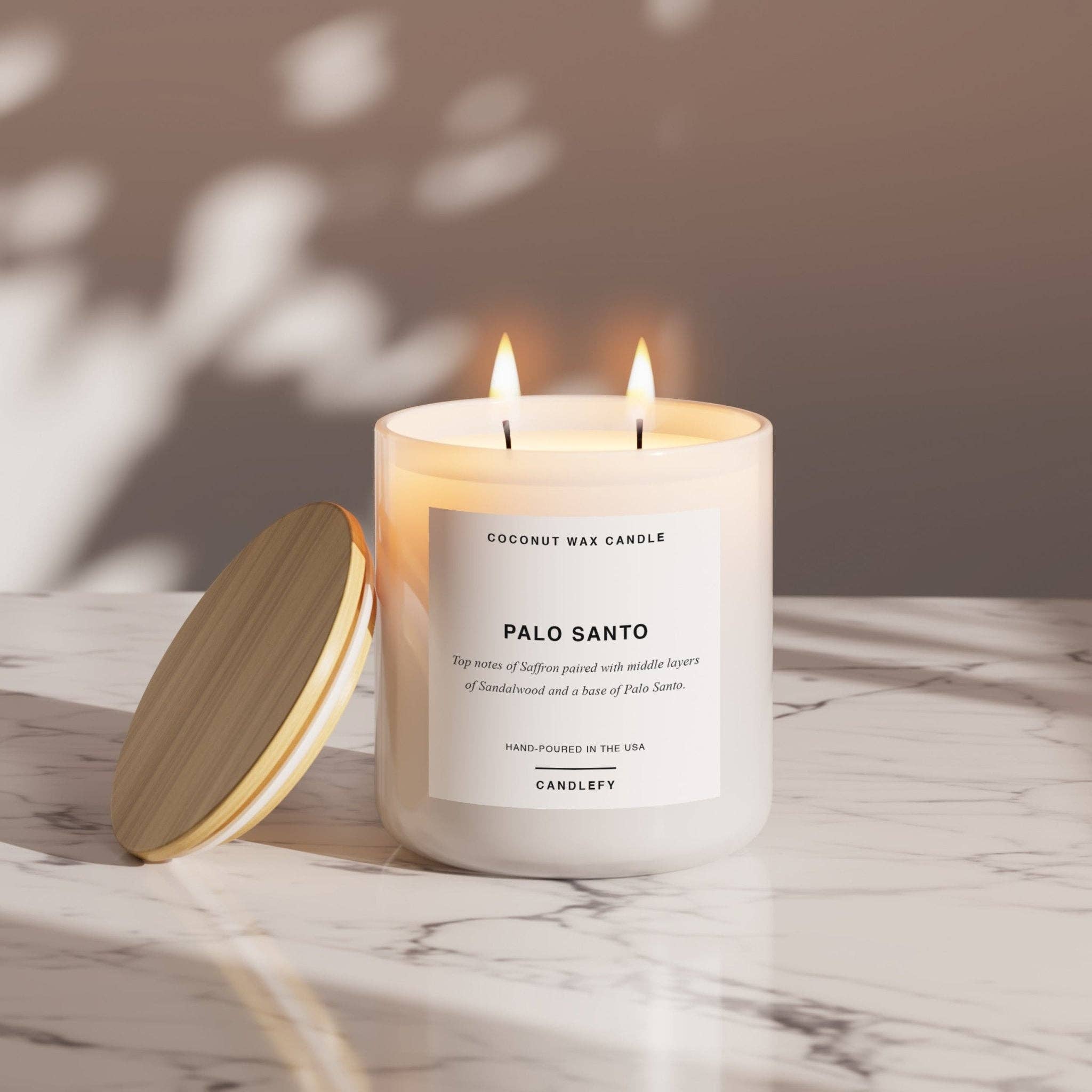 Candlefy - Palo Santo Scented Candle, Made With Natural Coconut Wax