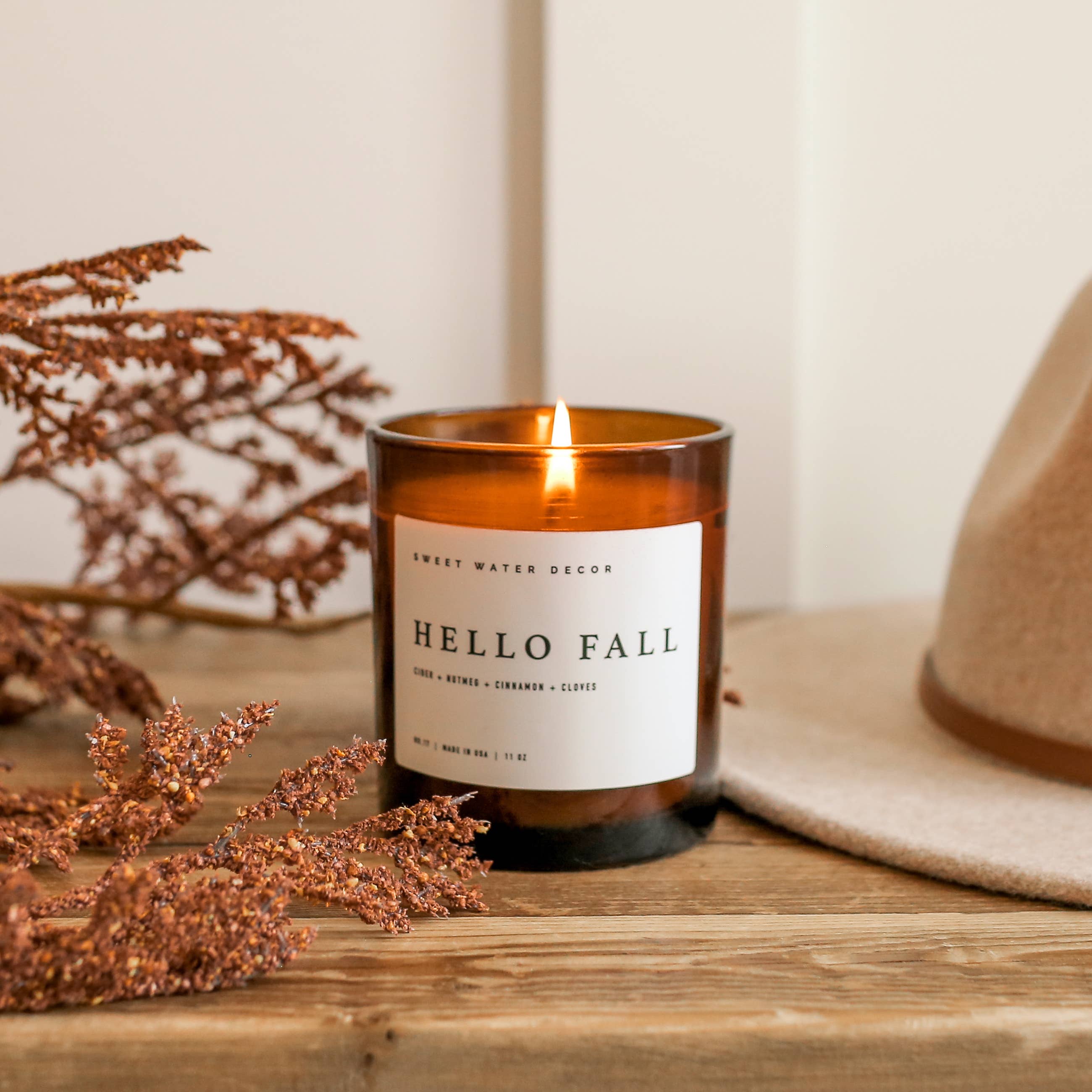 Hello Fall 11 oz Soy Candle -