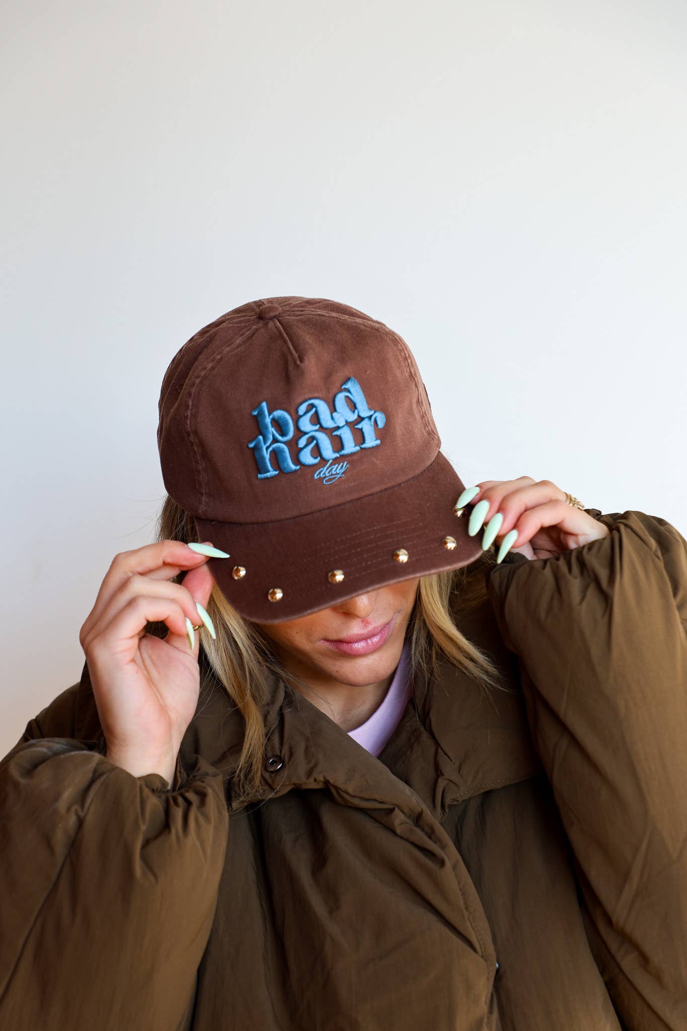 KAXI - BAD HAIR DAY STUDDED BASEBALL CAP