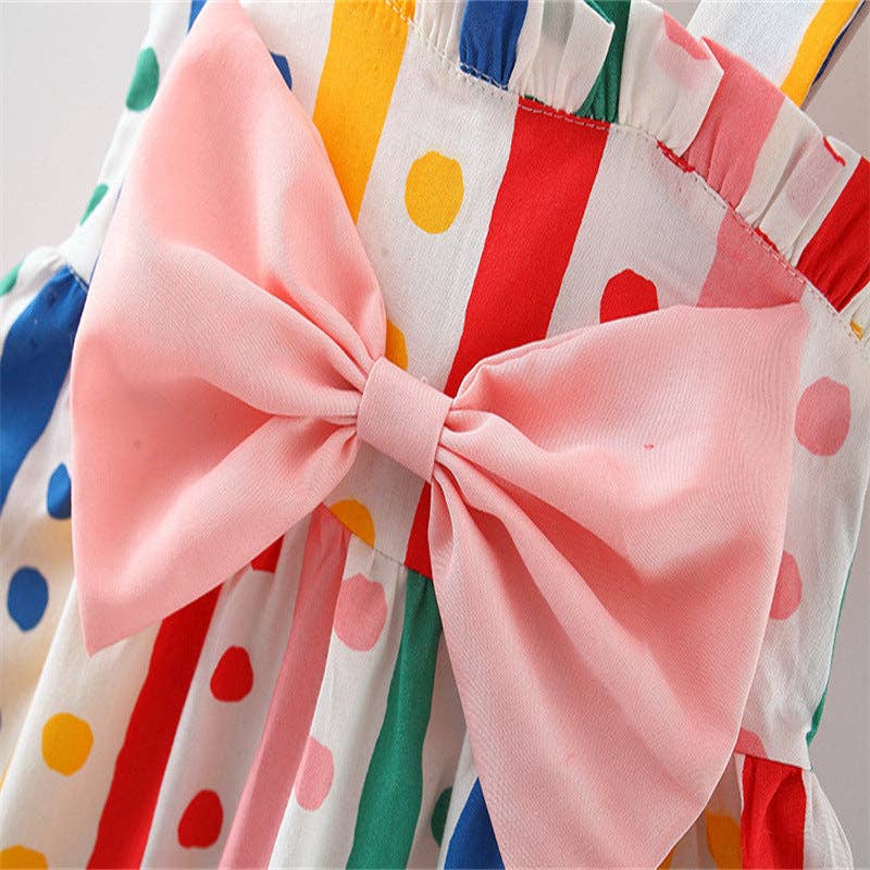 Baby Girl Colorful Dot Pattern Big Bow Dress