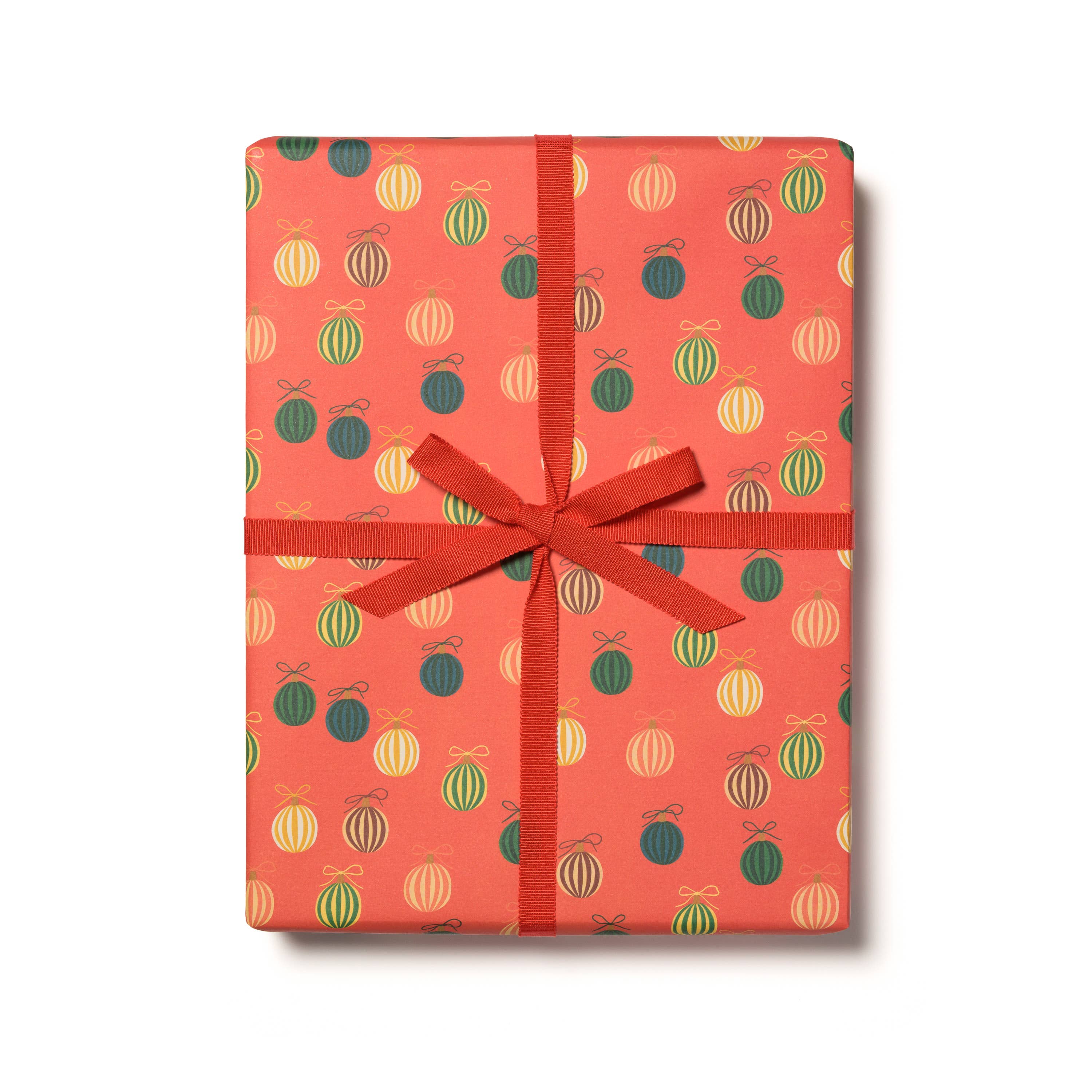 Red Cap Cards - Merry Ornaments holiday wrapping paper