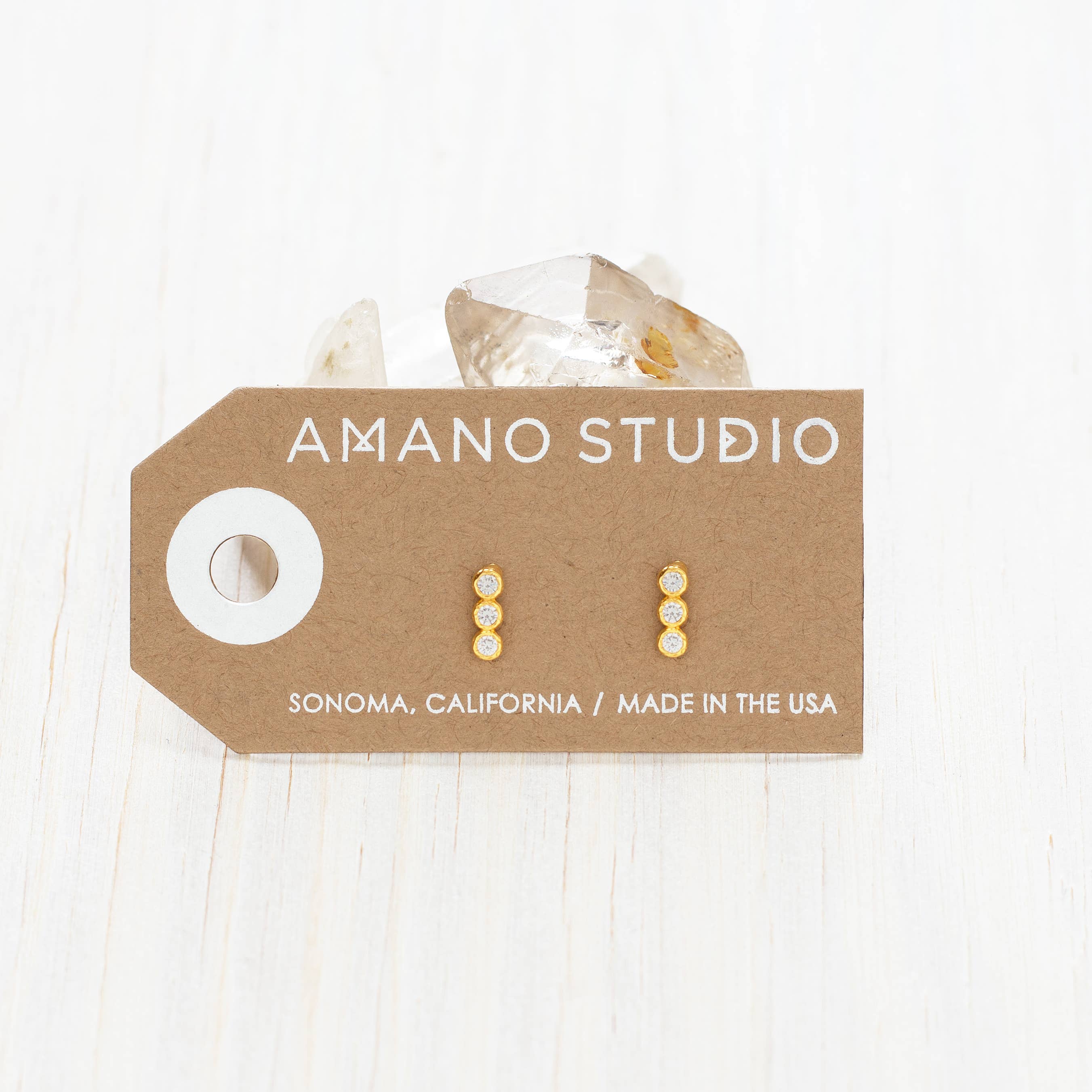 Amano Studio - Crystal Bar Stud Earrings