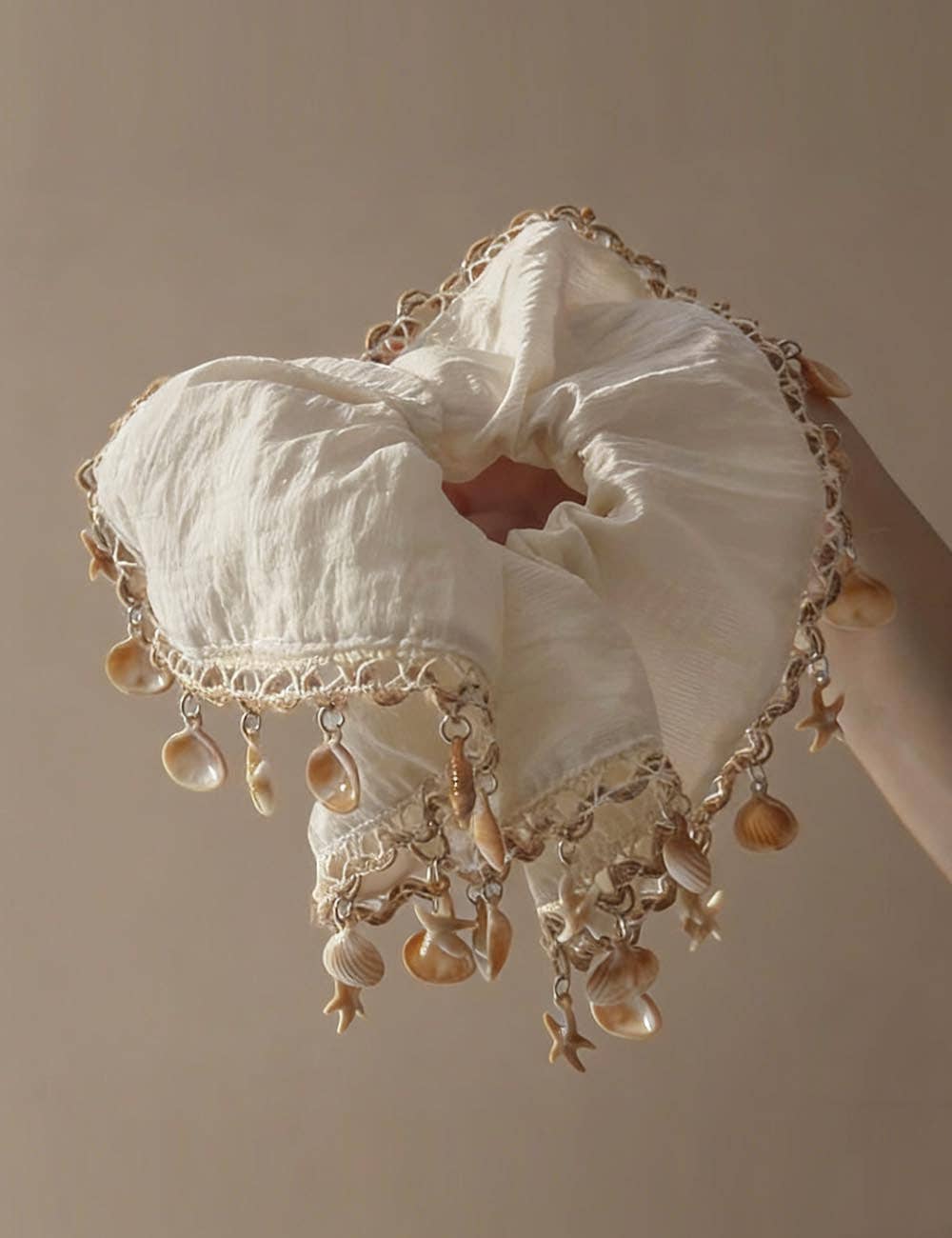 Dipped Shop - Bohemian Seashell Tassel Scrunchies