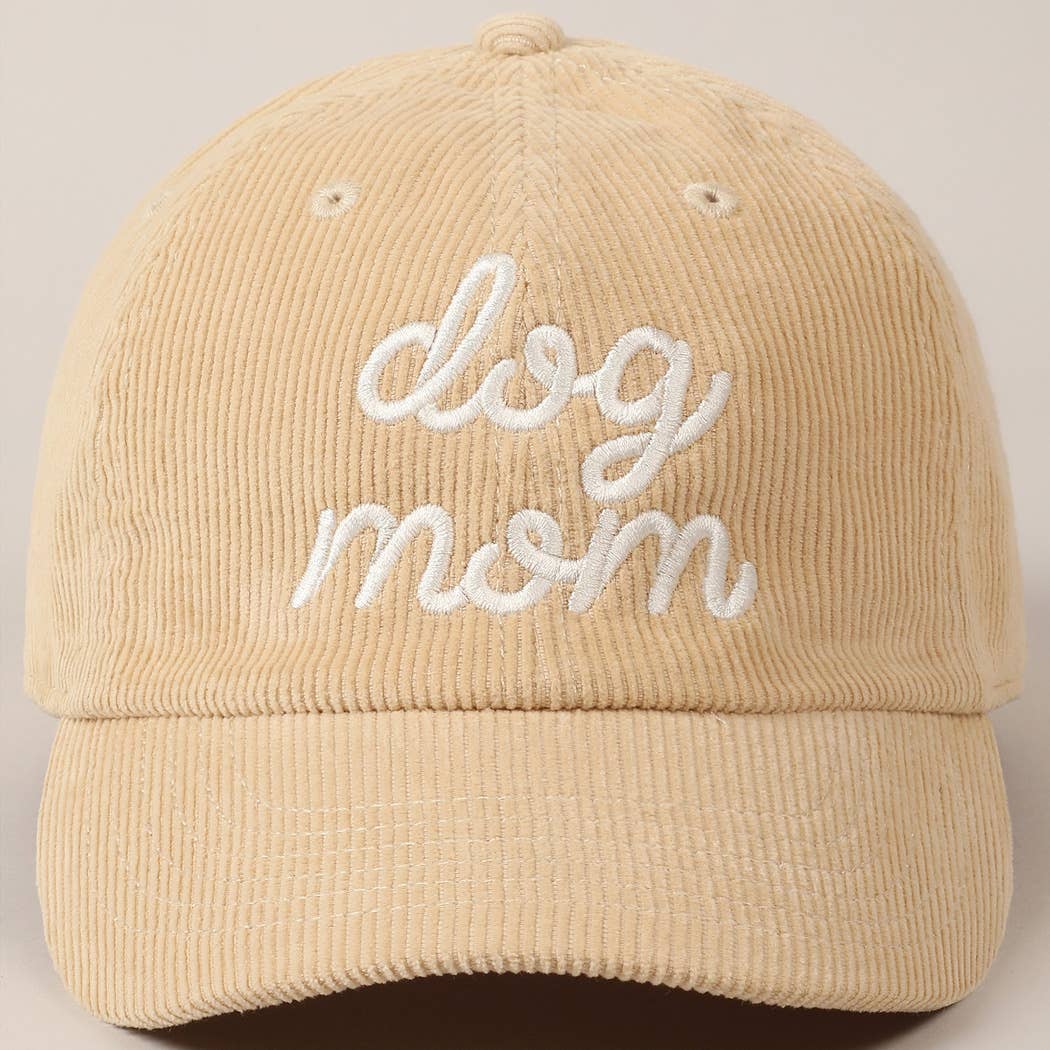 Dog Mom  Corduroy Baseball Cap