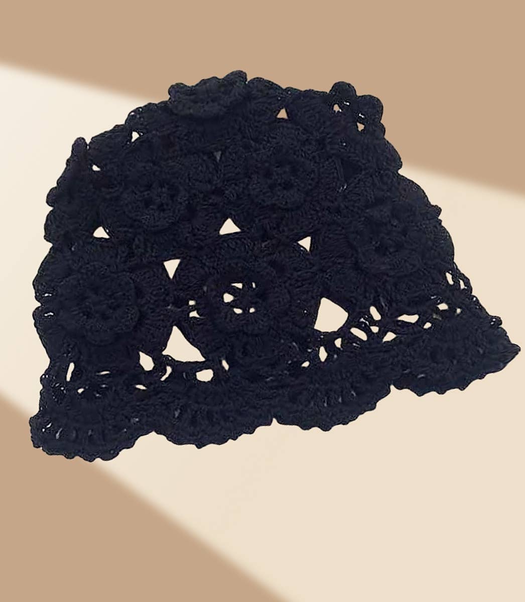 Vintage Hand-Crocheted Floral Dressy Hat
