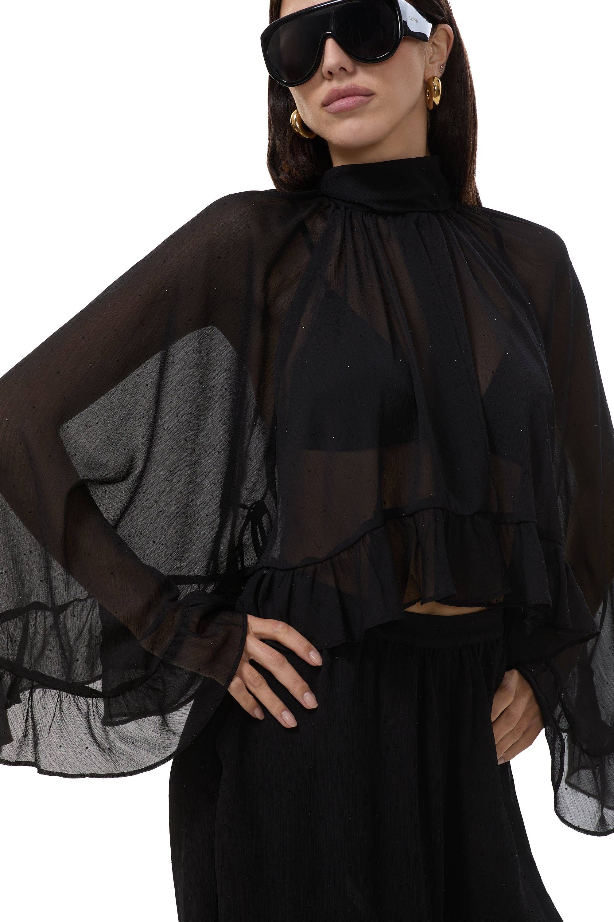 AFRM - Hadlie Rhinestone Top - Noir