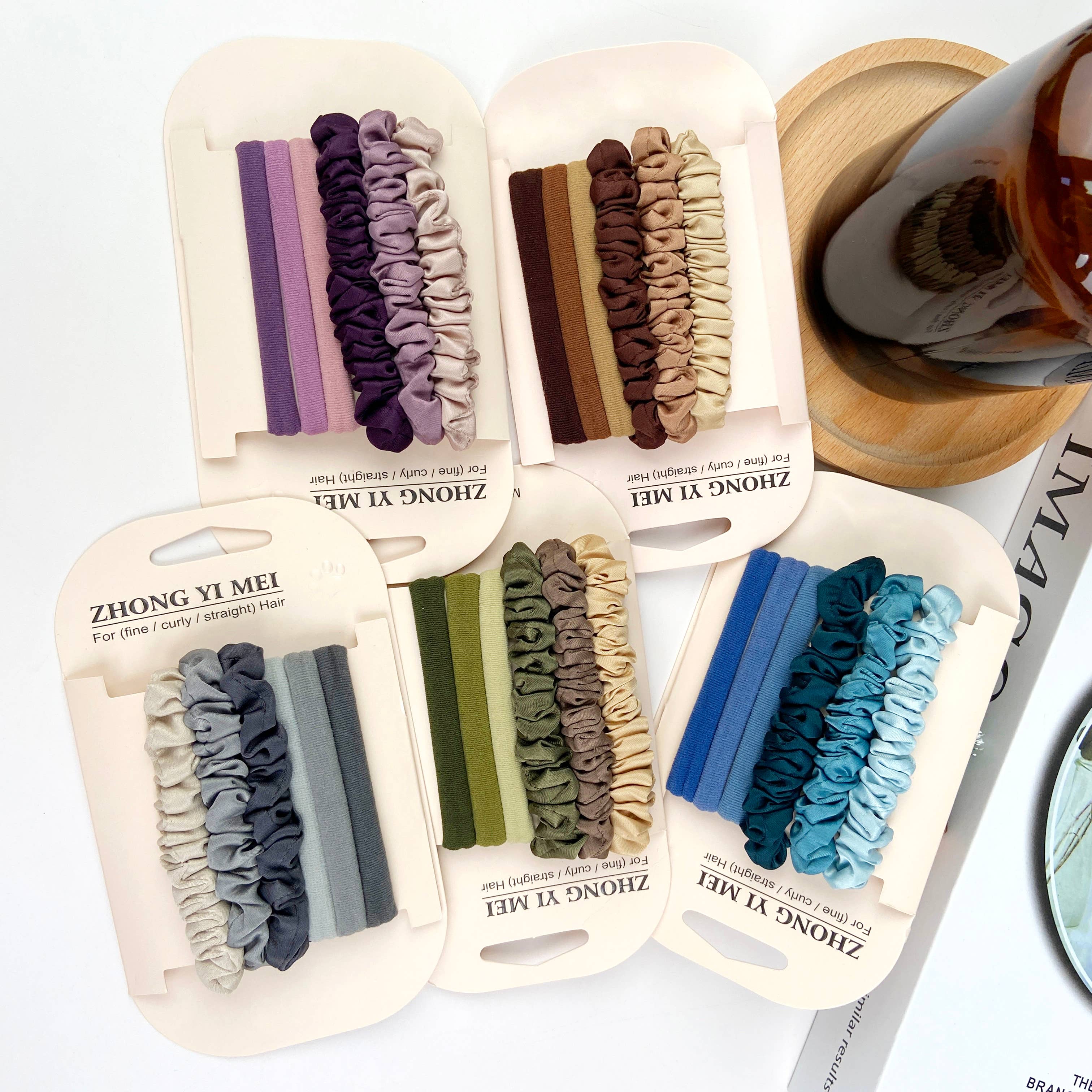SoapElenGlen - 6PCS colorful  high elastic sweet hair tie