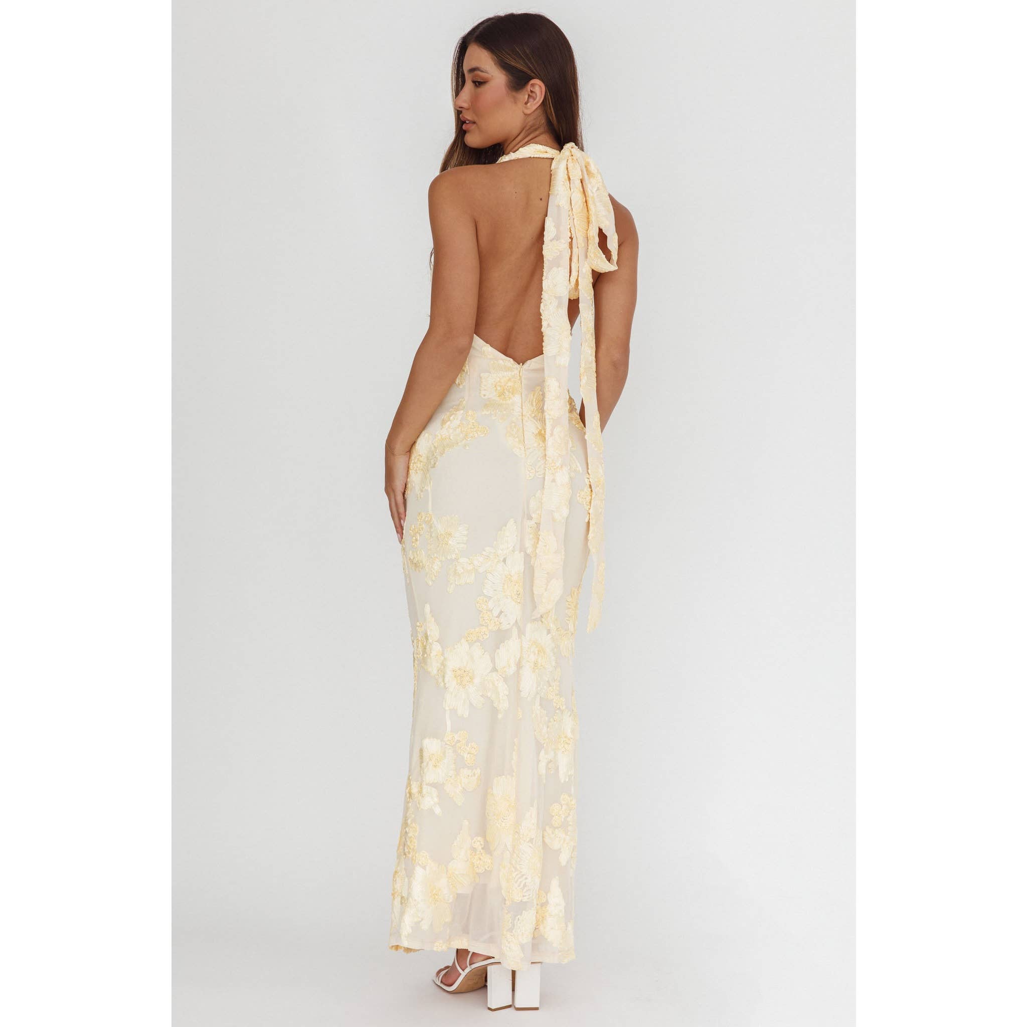 One and Only Collective - FLORAL HALTER MAXI DRESS