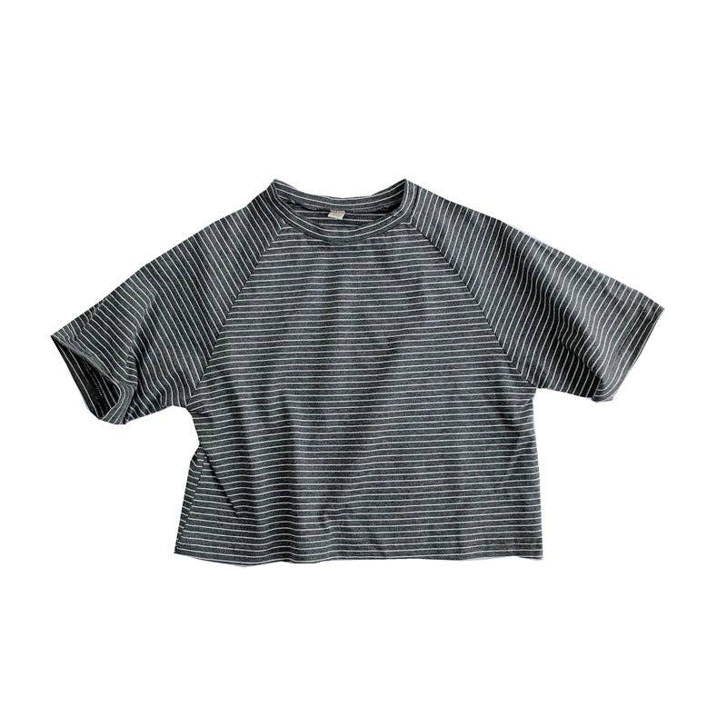 shoplittleswan - Striped Cotton T-Shirt for Kids Short Sleeve Unisex