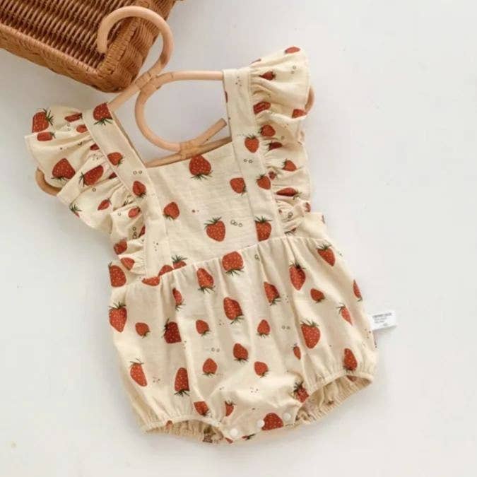 shoplittleswan - Baby Girl Strawberry Tank Bodysuit
