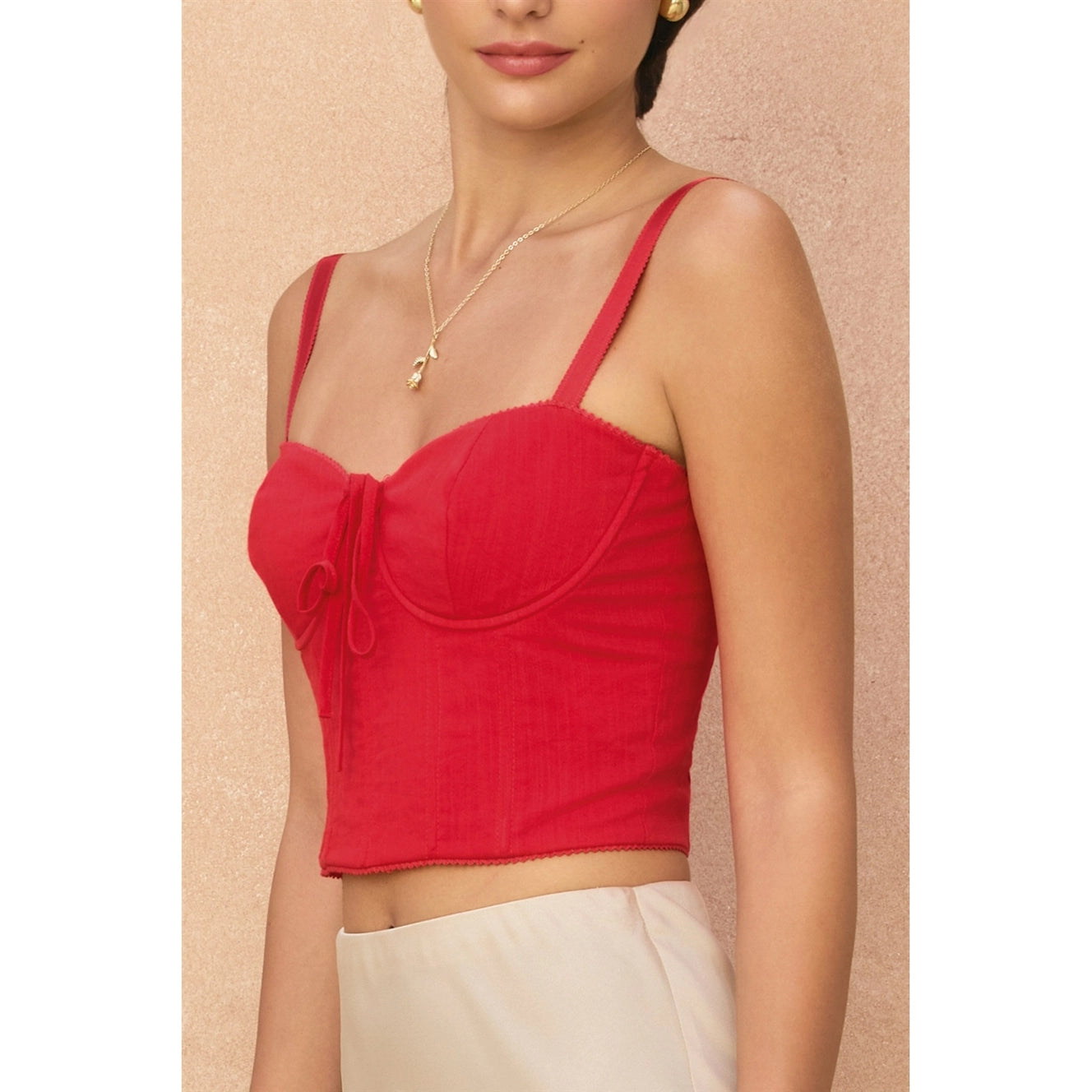 Show Out Picot Edge Corset Top