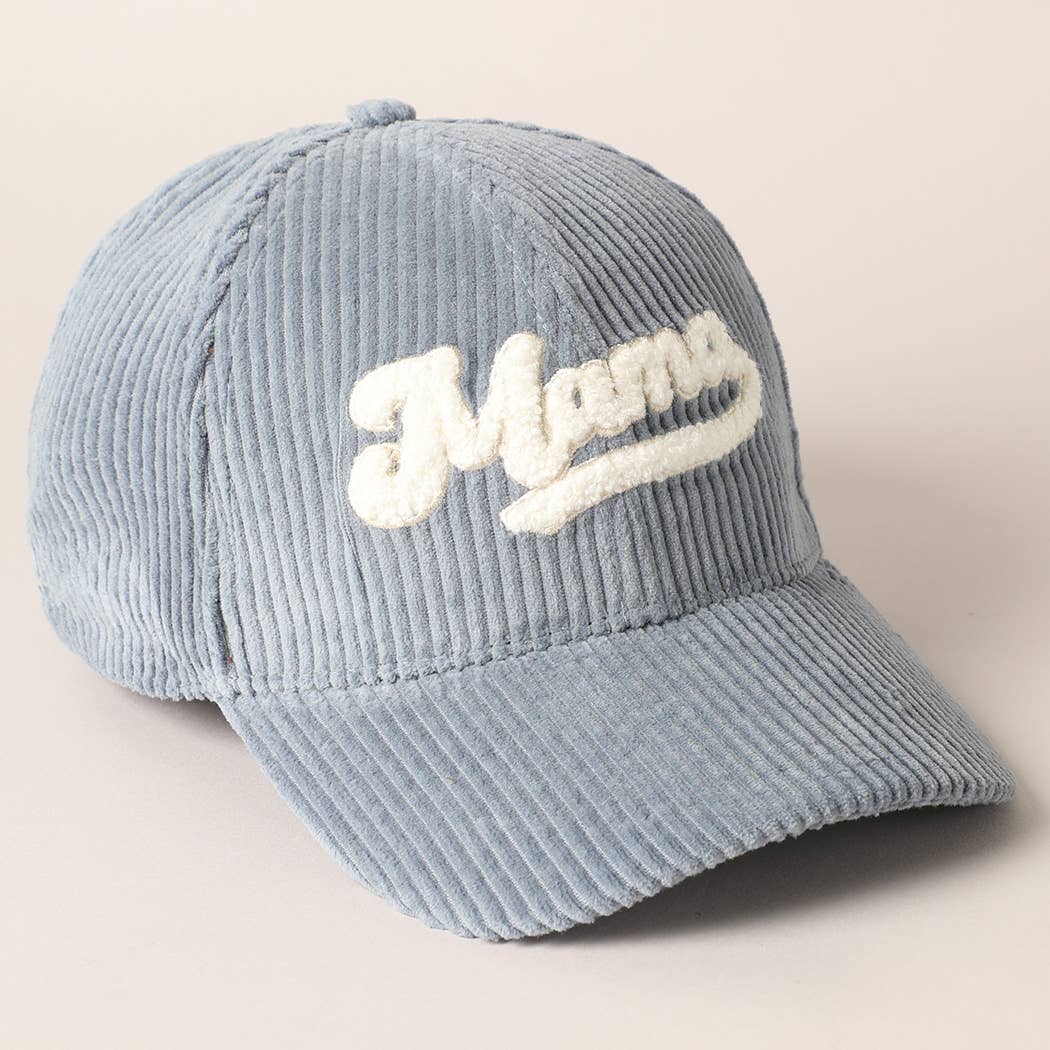 Fashion City - MAMA 3D Embroidered Fuzzy Patch Corduroy Cap