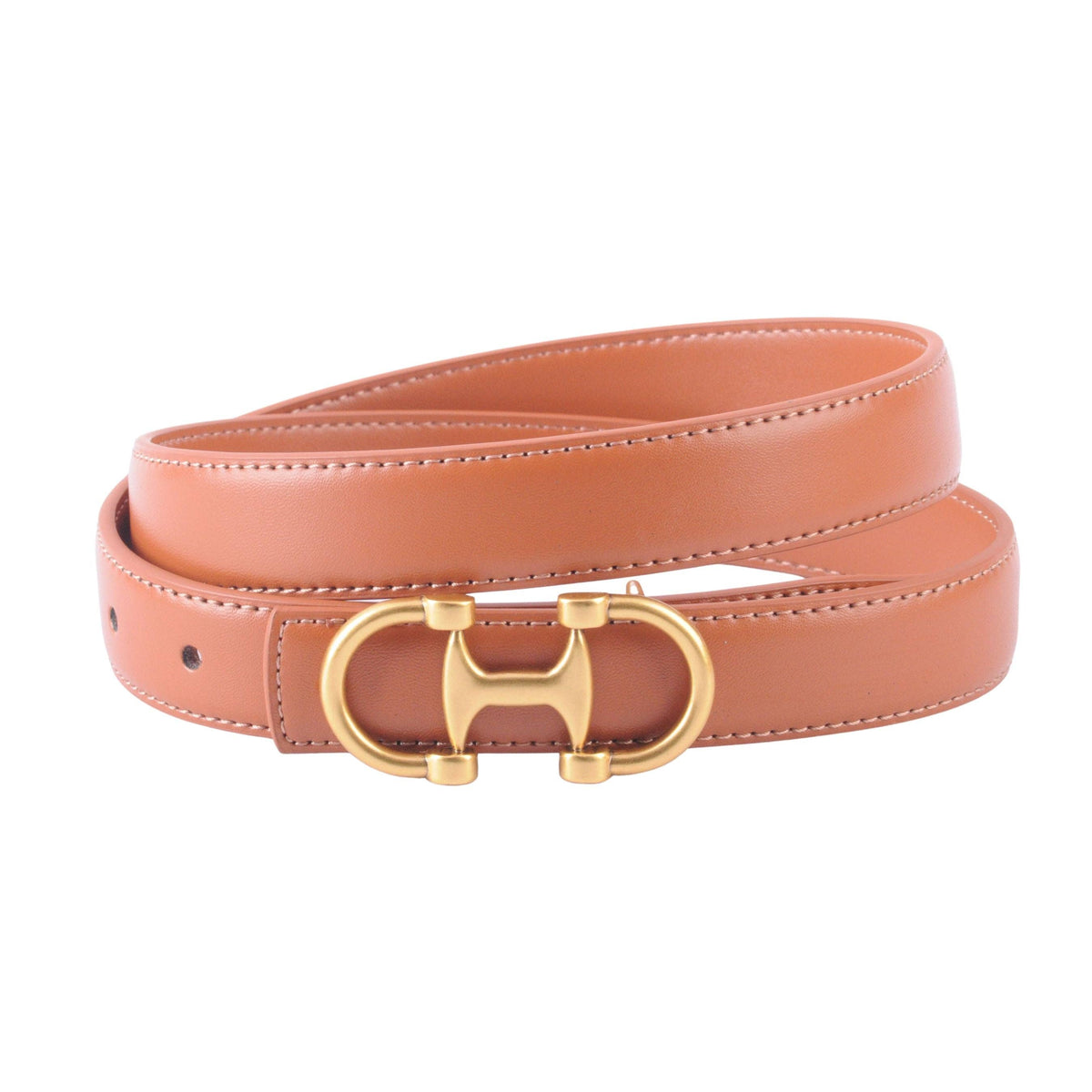Most Wanted USA - Horsebit Buckle Equestrian Stitched Suede/Napa Leather Belt