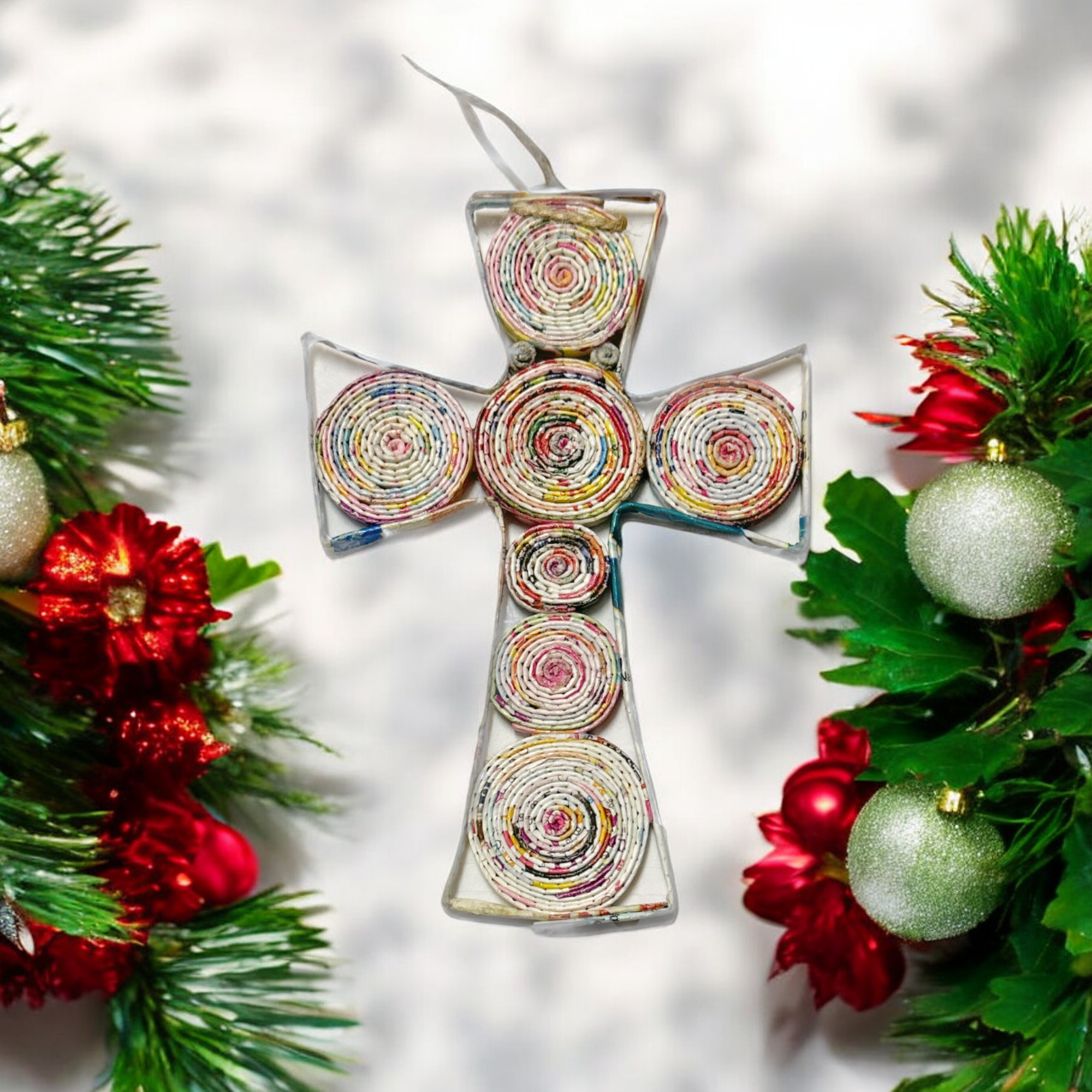 The Upcycled Paper Company - Cross Ornament - Recycled Paper