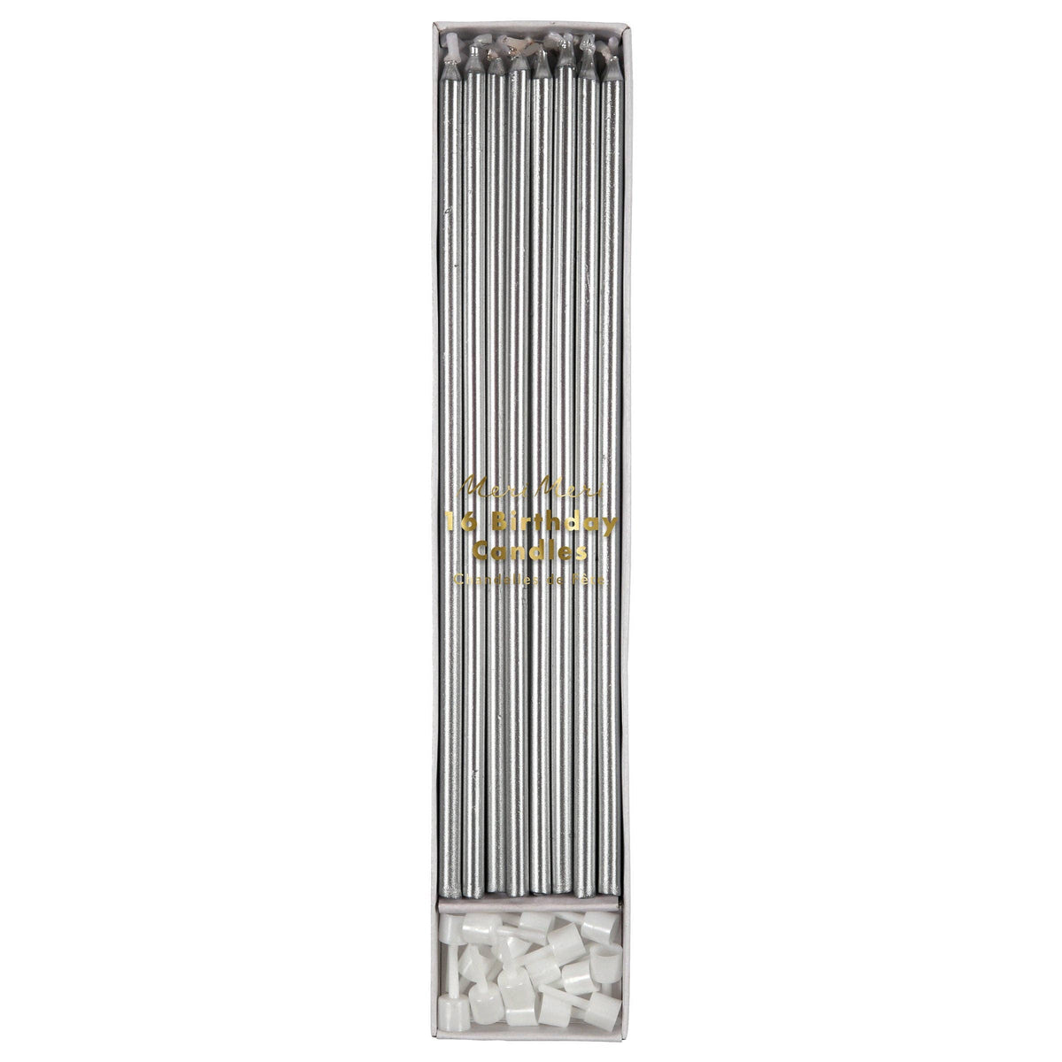 Meri Meri - Silver Long Candles