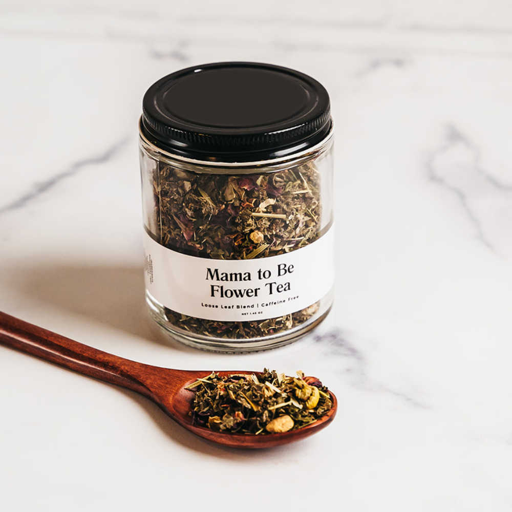 Giften Market - Mama To Be Flower Tea - Loose Leaf Tea in Glass Jar - 1.45oz