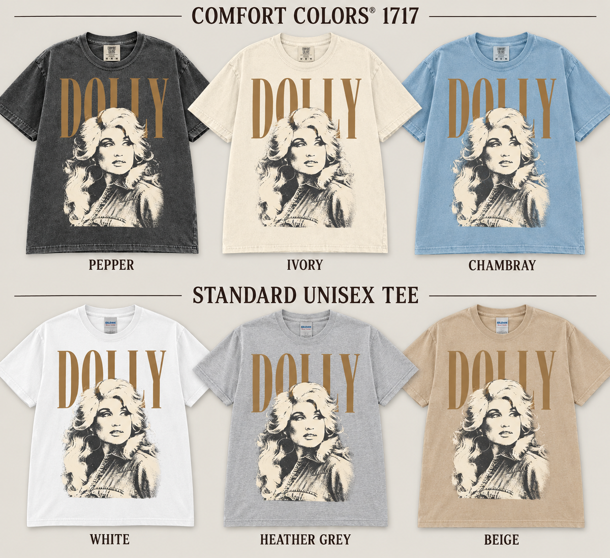 Designcraft LLC - Dolly Parton Comfort Colors Shirt, Retro Country Music Tee