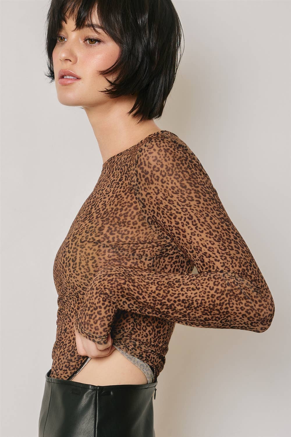 Dress Forum - Animal Print Mesh Second Skin Bodysuit