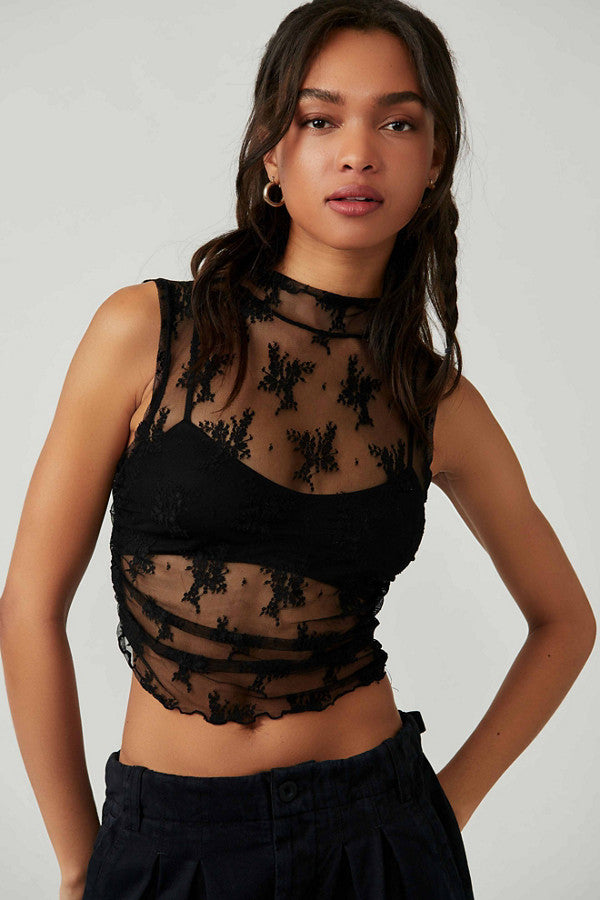 Lace NICE TRY MUSCLE TANk / BLACK /