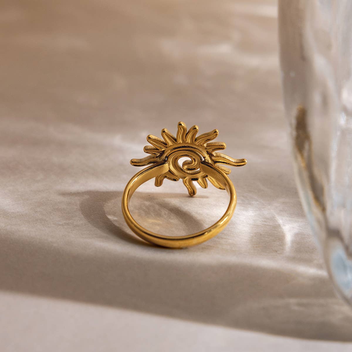 Lyonlee - Spiral Sun Statement Ring