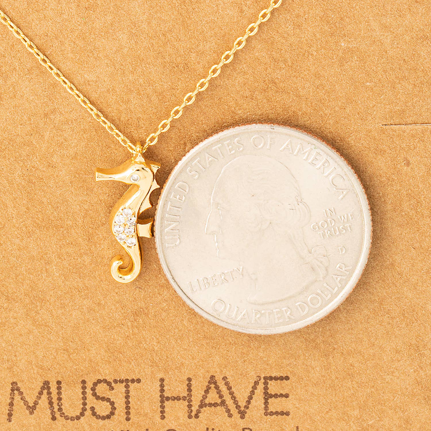 Fame Accessories - Mini Sea Horse Pendant Necklace
