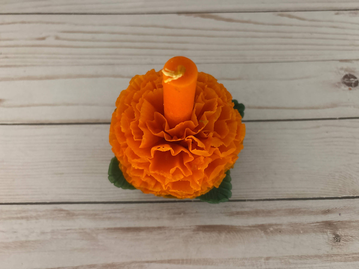 Orange Cempasuchil Oaxaca Marigold Day of the Dead Candle