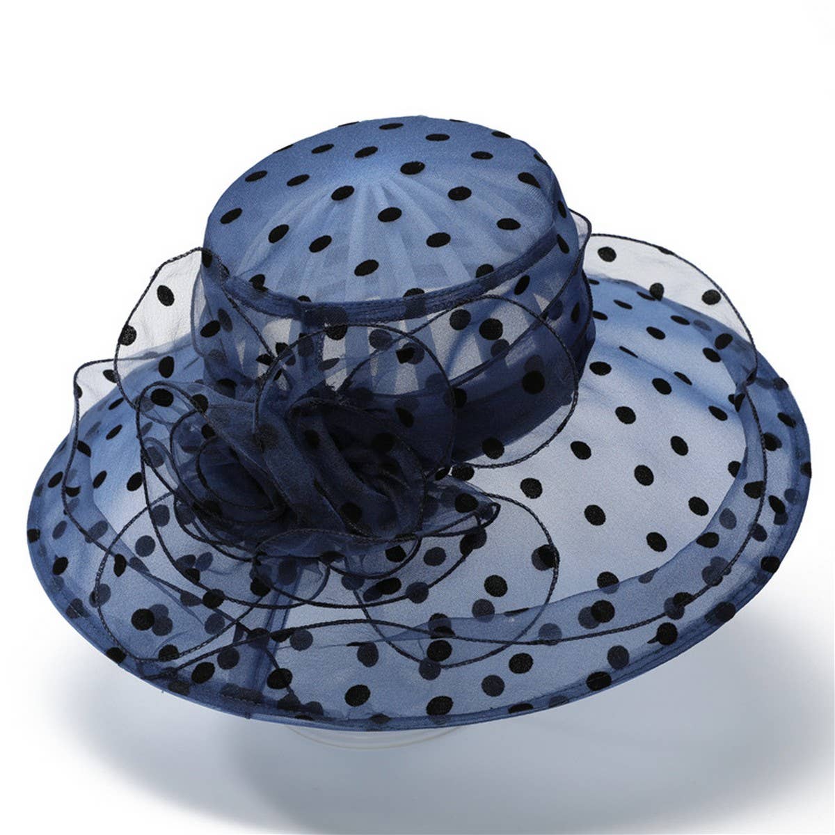 FOLDABLE LARGE BRIM FLOWER SUN HAT_