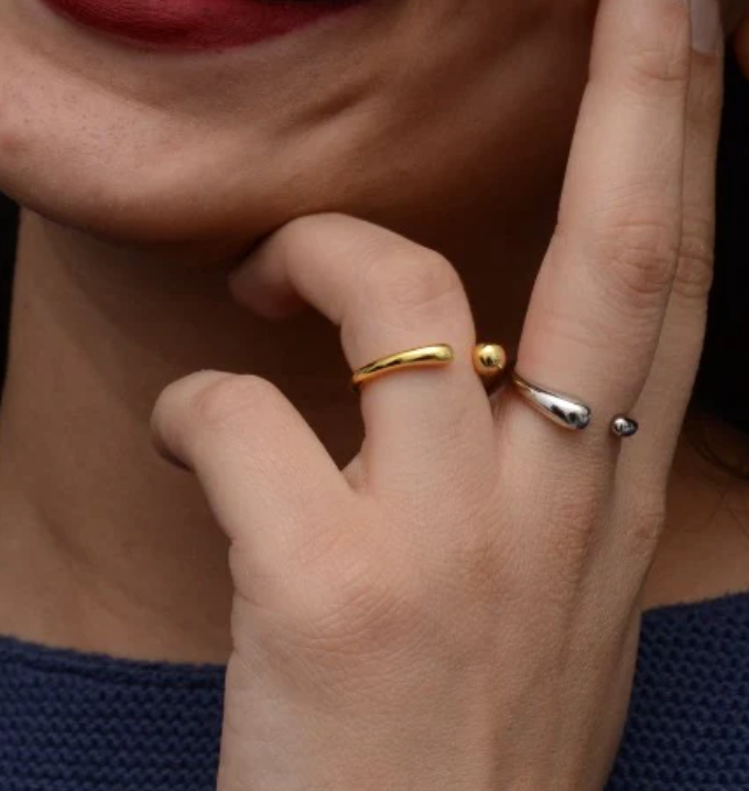 HoopLa - Modern Open Ring- Open Gold Steel PVD long lasting