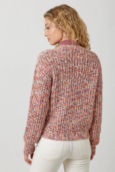 Mixed Yarn Chunky Sweater Cardigan