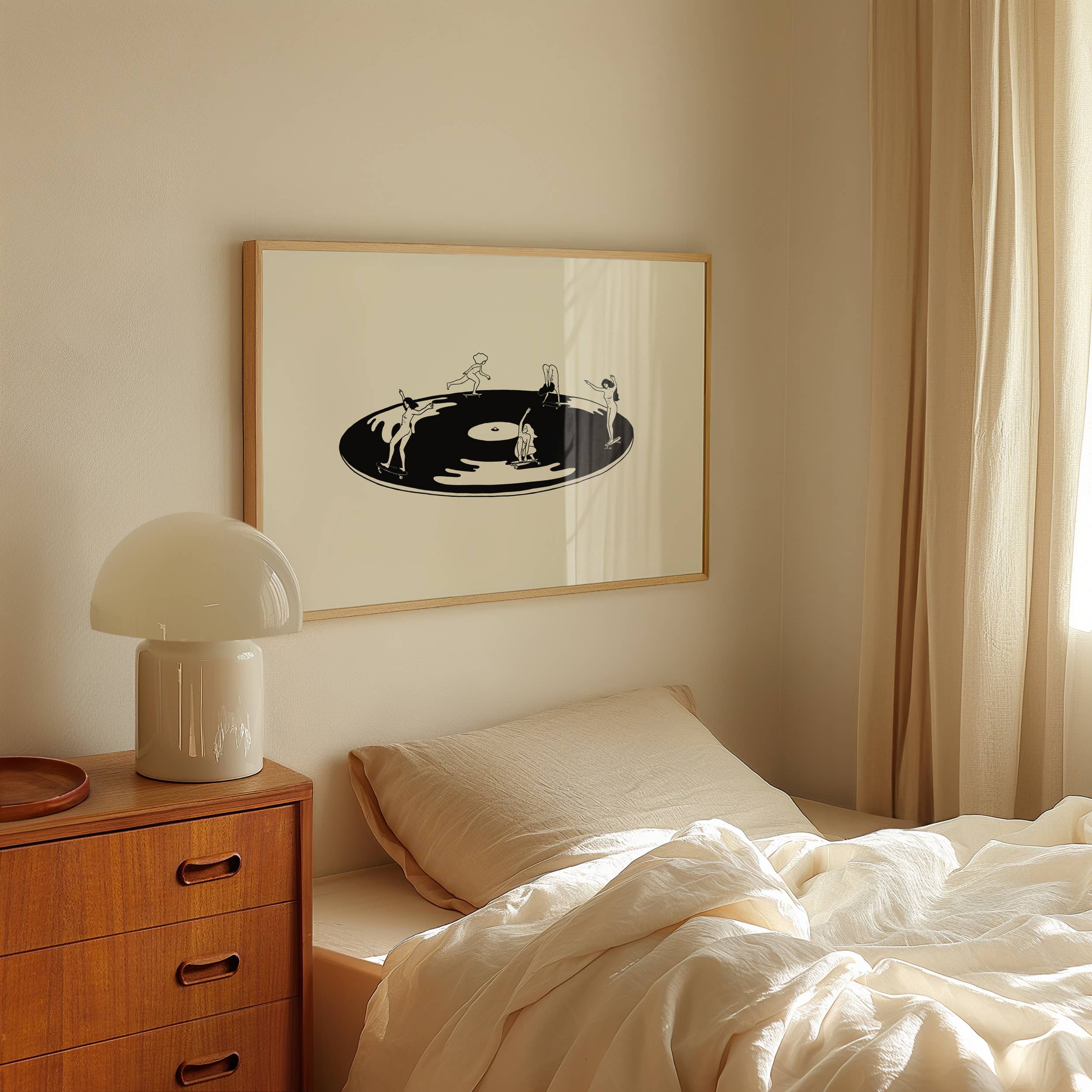 Tumbleweed Design Studio - Skate Session on Vinyl Record Minimal Art Print