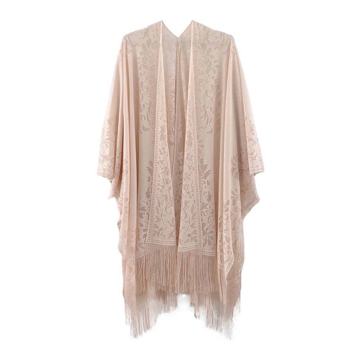 Collections by Fame Accessories - Flower Embroidered Sheer Kimono