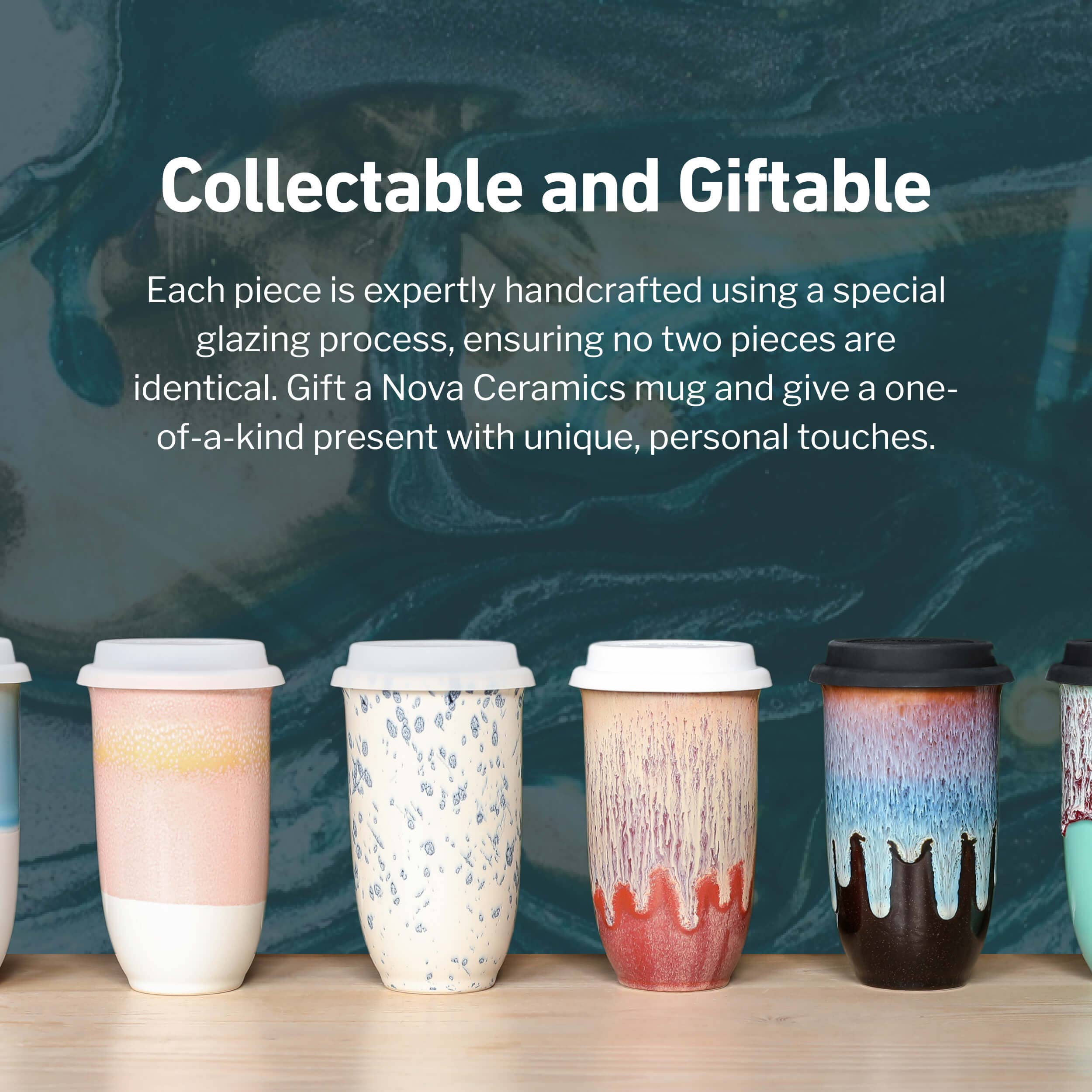 Nova Ceramics Travel Mugs - Jupiter Ceramic Travel Cup – 16oz with Lid & Sleeve