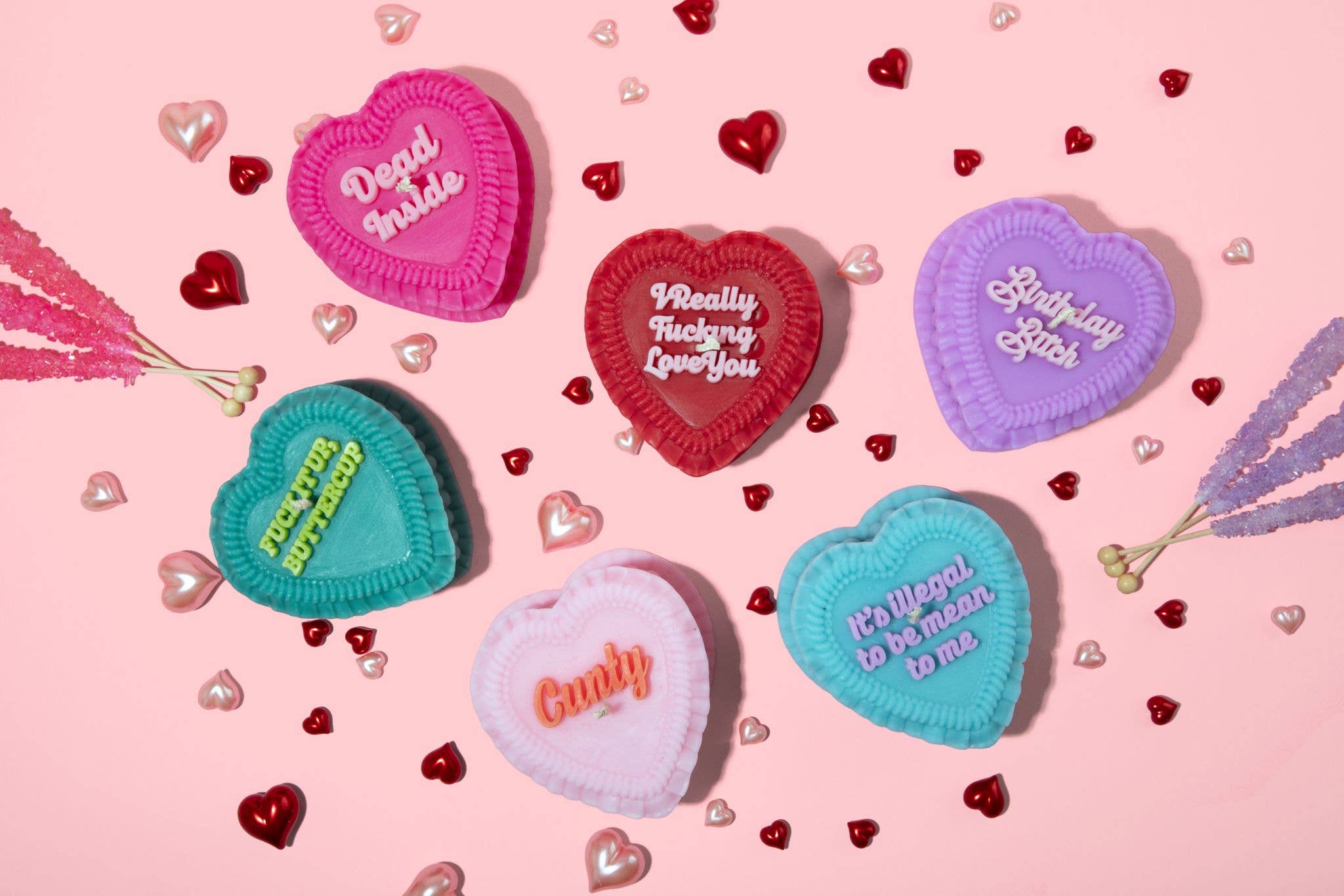 FUN CLUB - Cunty Heart Candle (cute, vintage cake candle, funny gift)