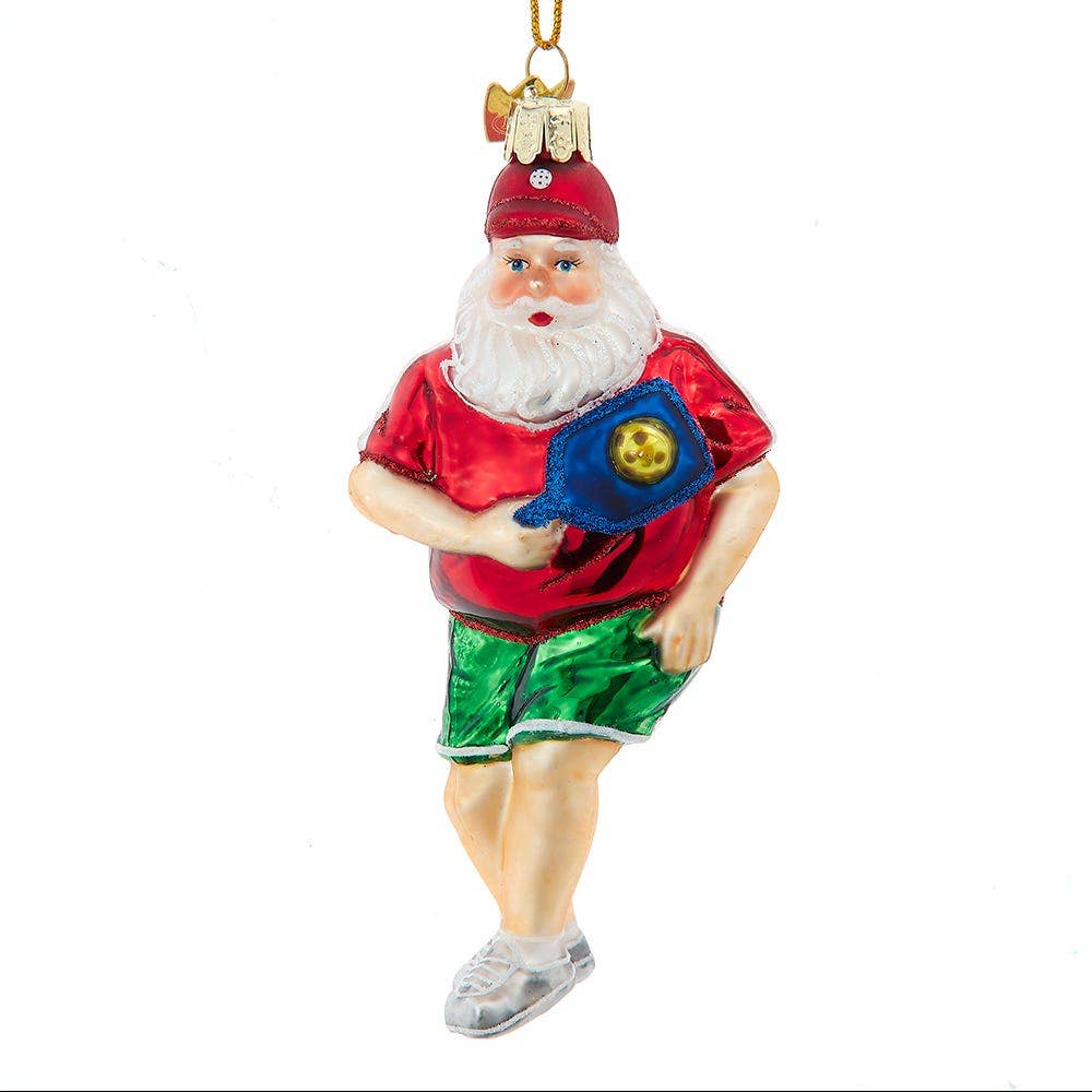 Kurt S. Adler, Inc. - Noble Gems™ Glass Pickleball Santa Orn