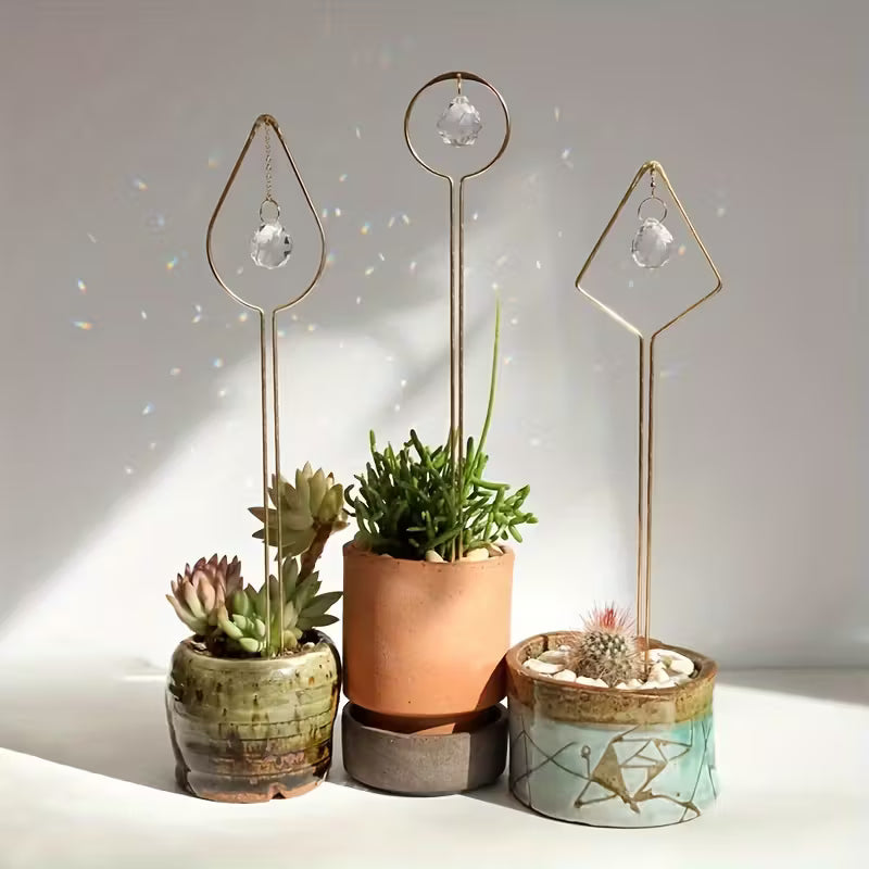 Golden Glass Prism Planting Stakes