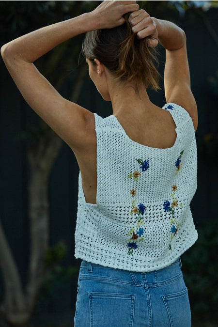 Crochet Floral Sleeveless Vest