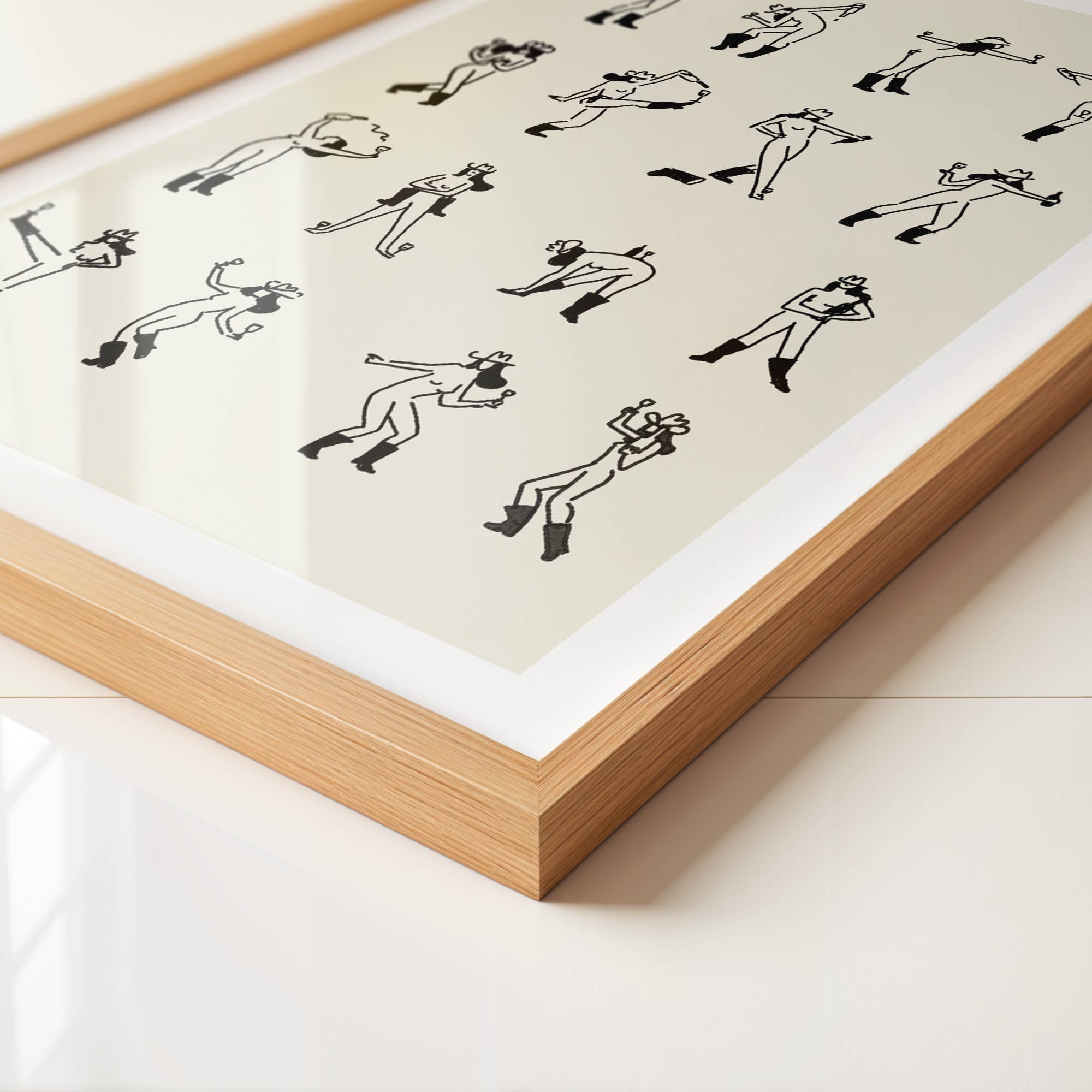 Tumbleweed Design Studio - Wine Dancing Cowgirl Minimal Western Wall Art