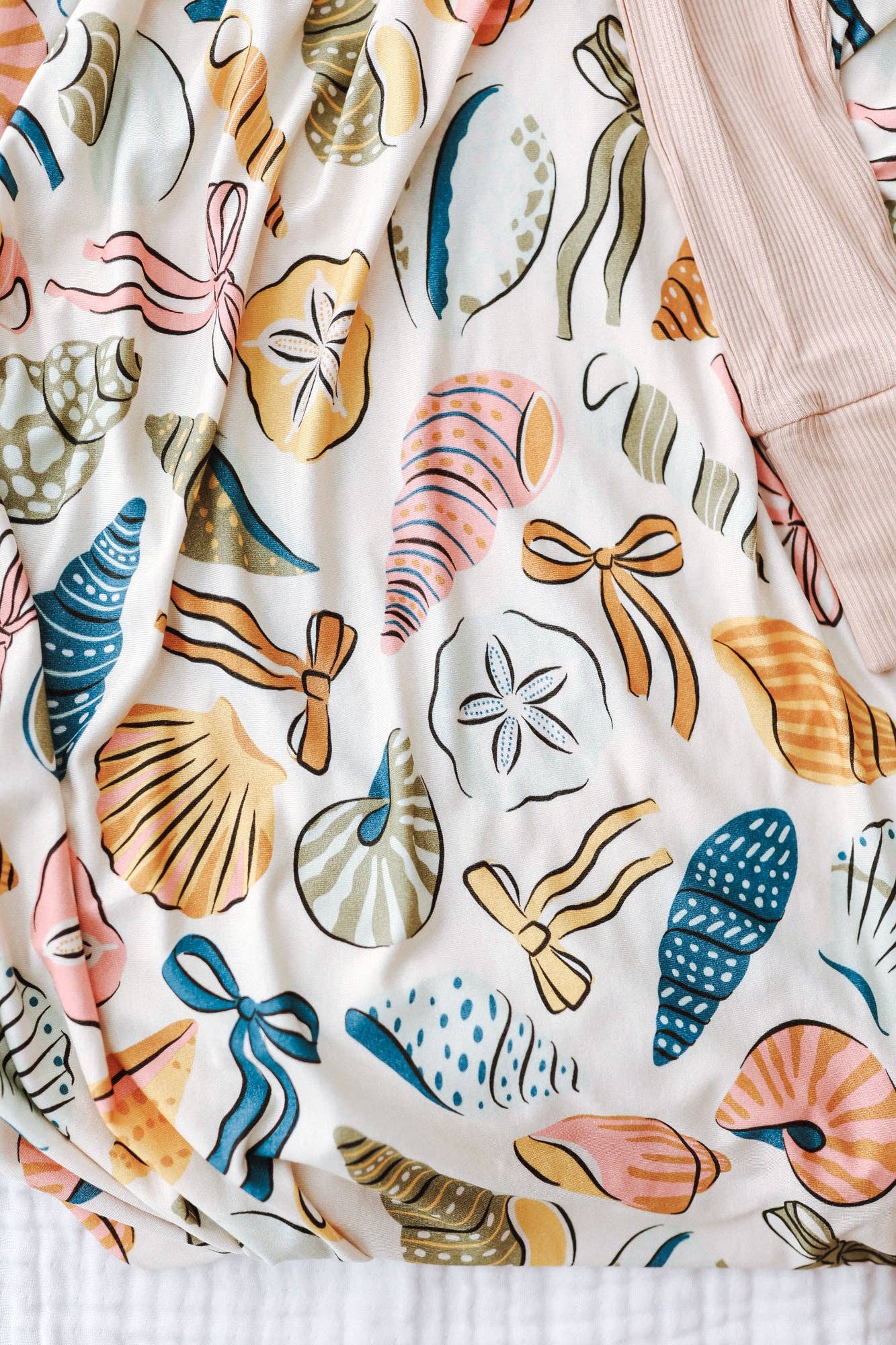 Ellie Sue - Coastal Bows Stretch Swaddle Blanket